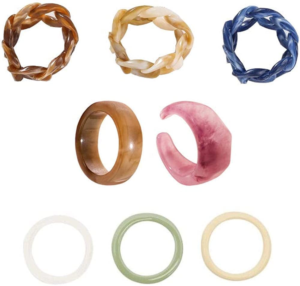 11 Pcs Vintage Frog Rings Cute Animal Open Ring Retro Snake Rings Set Full Finger Ring Statement Biker Punk Rings for Women Girls Men 9-9