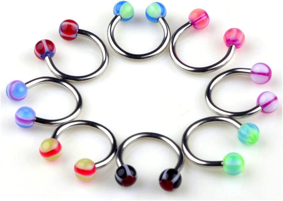 110 PCS Body Jewelry Piercing Eyebrow Navel Belly Tongue Lip Bar Ring 22 Styles Apparel & Accessories > Jewelry > Body Jewelry Skylarking