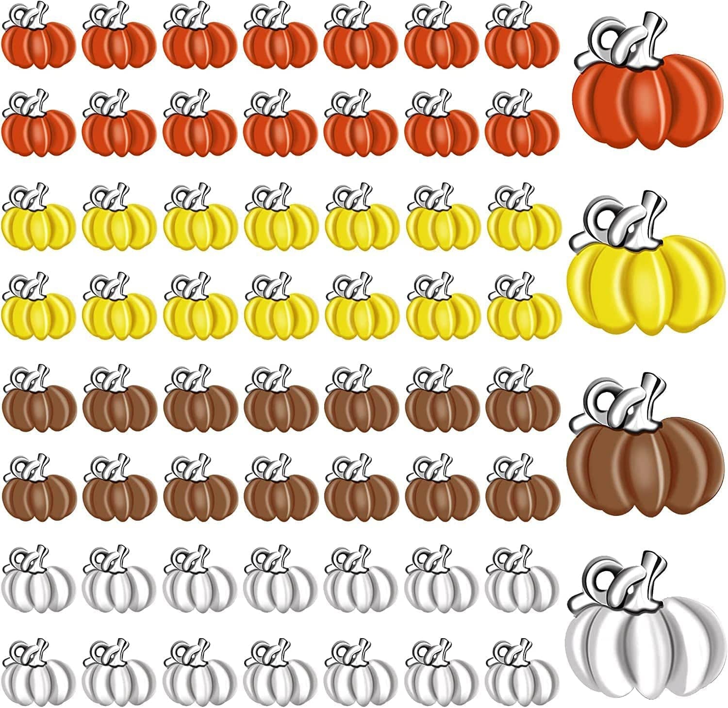 110Pcs 55 Pairs Christmas Charms Gold Enamel Jewelry Pendants for Xmas Earring Bracelet Necklace Craft Making Pumpkin Charms