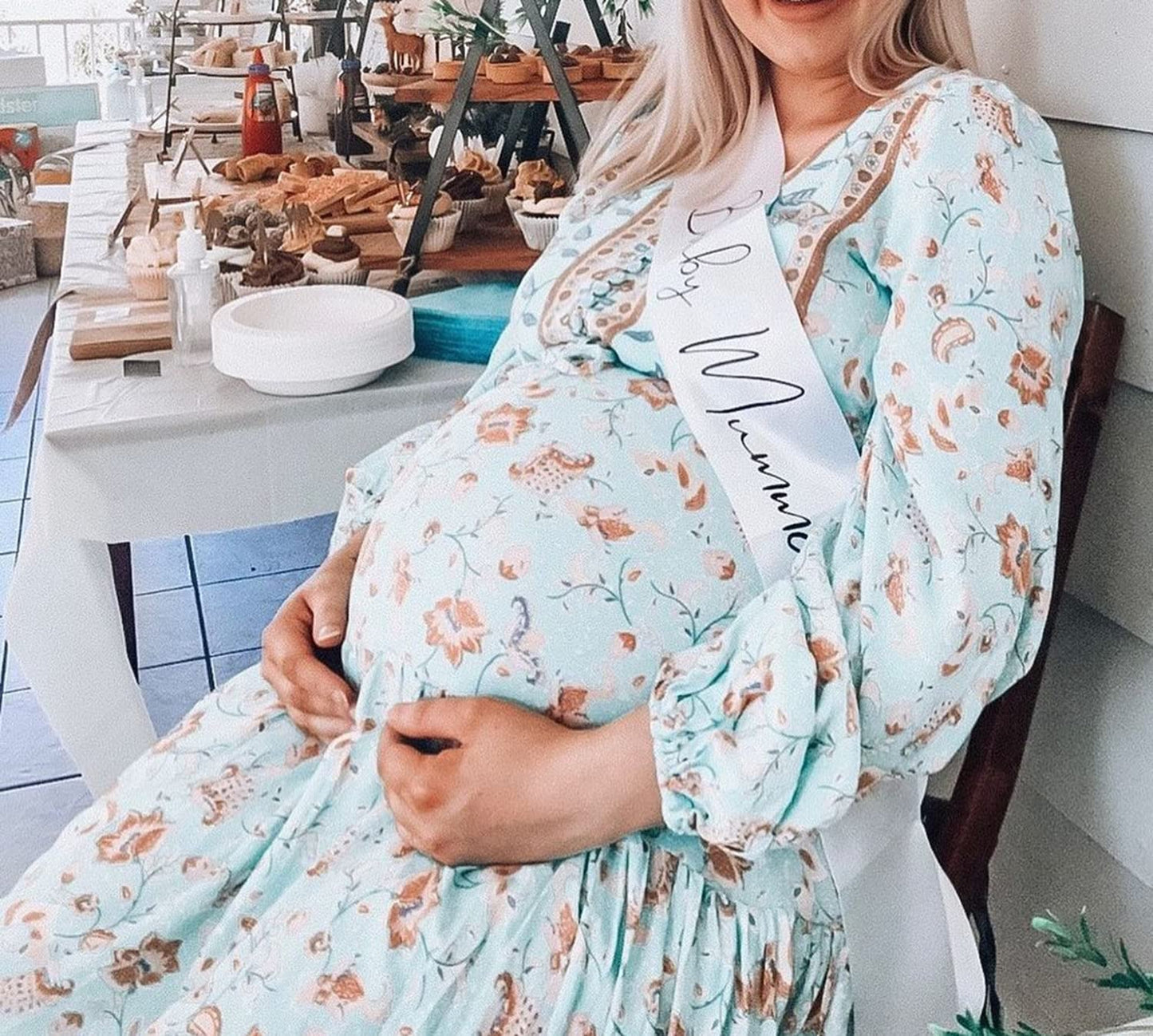 Baby Mama Sash for Baby Shower, Mummy to Be Sash for New Mom, Baby Shower Decorations, Gift Ideas for Soon to Be Parents, Gender Reveal Boy or Girl Party Supplies for Pregnant AF Mother to Be Apparel & Accessories > Clothing Accessories > Sashes MONBISTY