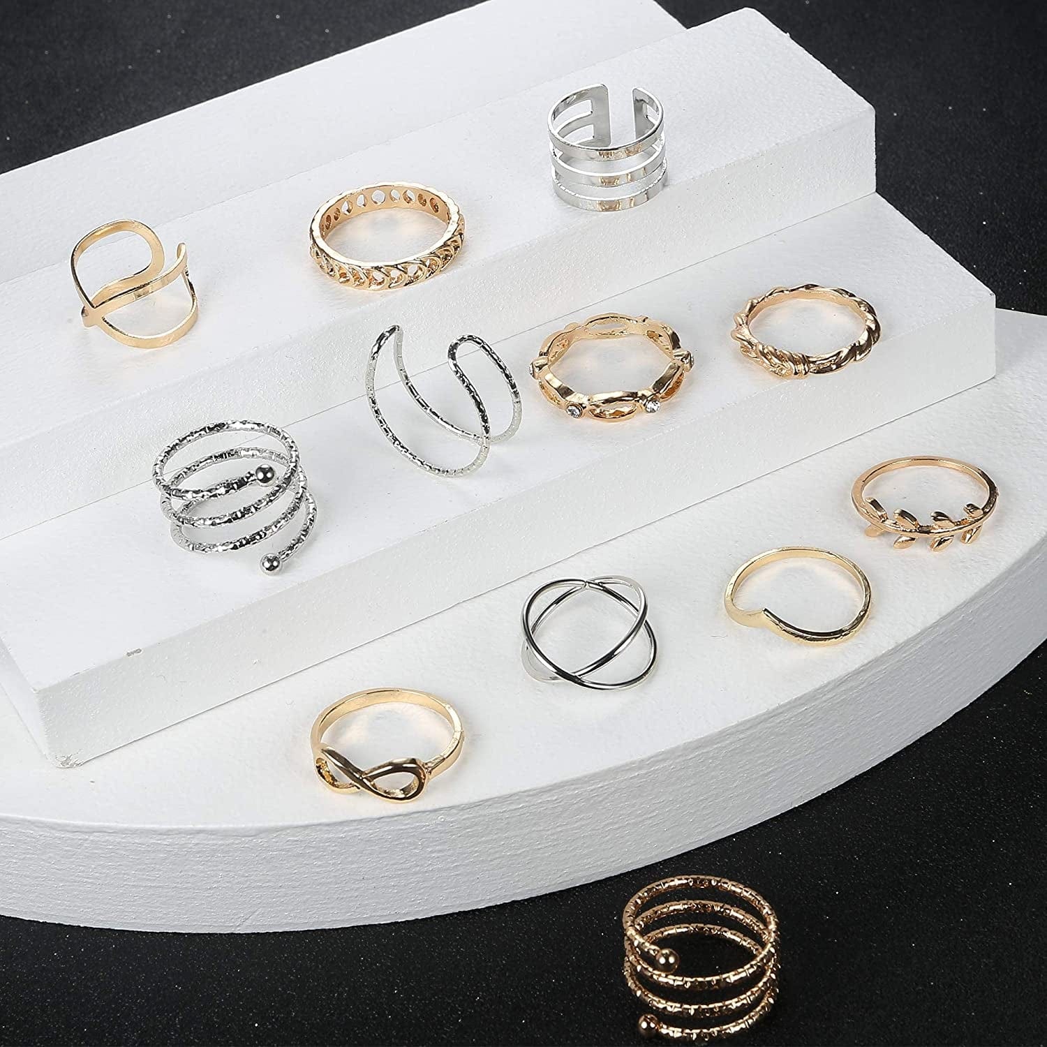 112Pcs Simple Knuckle Midi Ring Sets Vintage Bohemian Hollow Silver&Gold Finger Stackable Rings for Women Rings Jewelry Gifts women rings