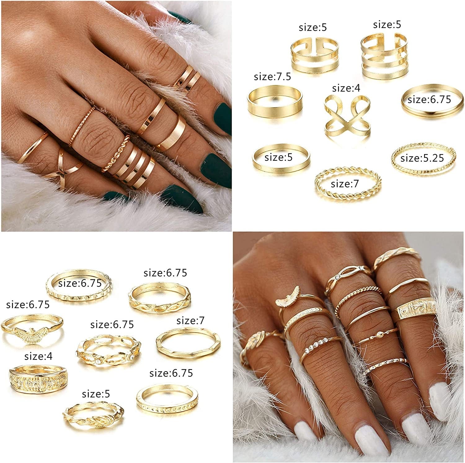 112Pcs Simple Knuckle Midi Ring Sets Vintage Bohemian Hollow Silver&Gold Finger Stackable Rings for Women Rings Jewelry Gifts women rings