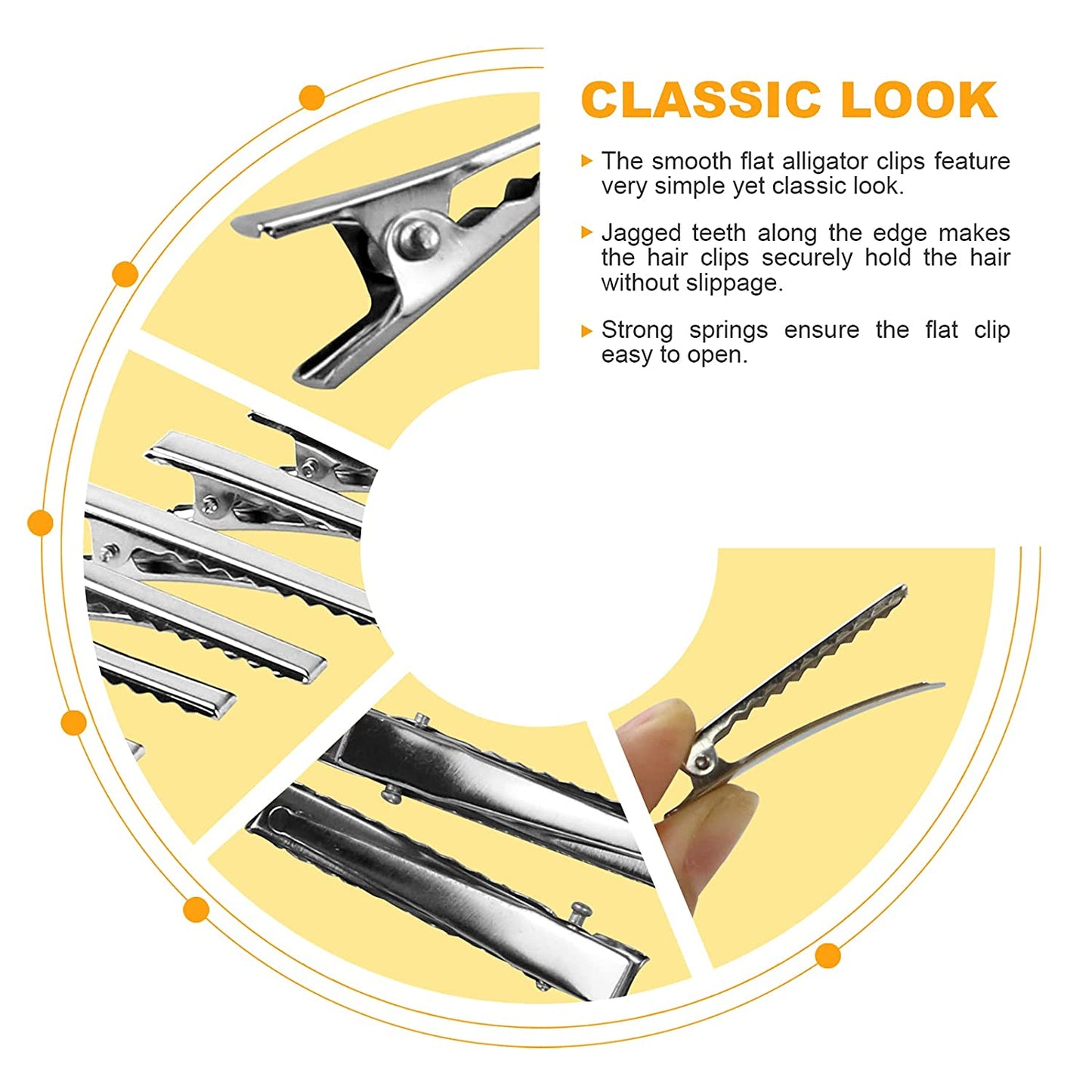 Tkonline 120Pcs 1-3/4 Inch(45 Mm) Silver Alligator Hair Clip Flat Top with Teeth Single Prong Metal Clips Hairbow Accessory for Arts Crafts Projects, Hair Care Hair Clips,Alligator Hair Clips,Clips Health & Beauty > Personal Care > Hair Care TKOnline