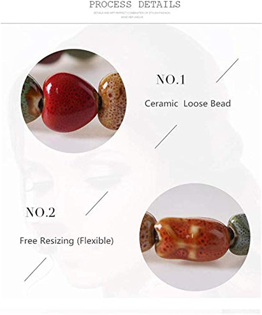 Hica Women Girls Ceramic Bracelet Heart Shape Bangle Handmade Bracelet Colorful Anklet Simple Ethnic Style Variety of Shapes Stretchy Hand Chain-3 Pcs Apparel & Accessories > Jewelry > Anklets Hica