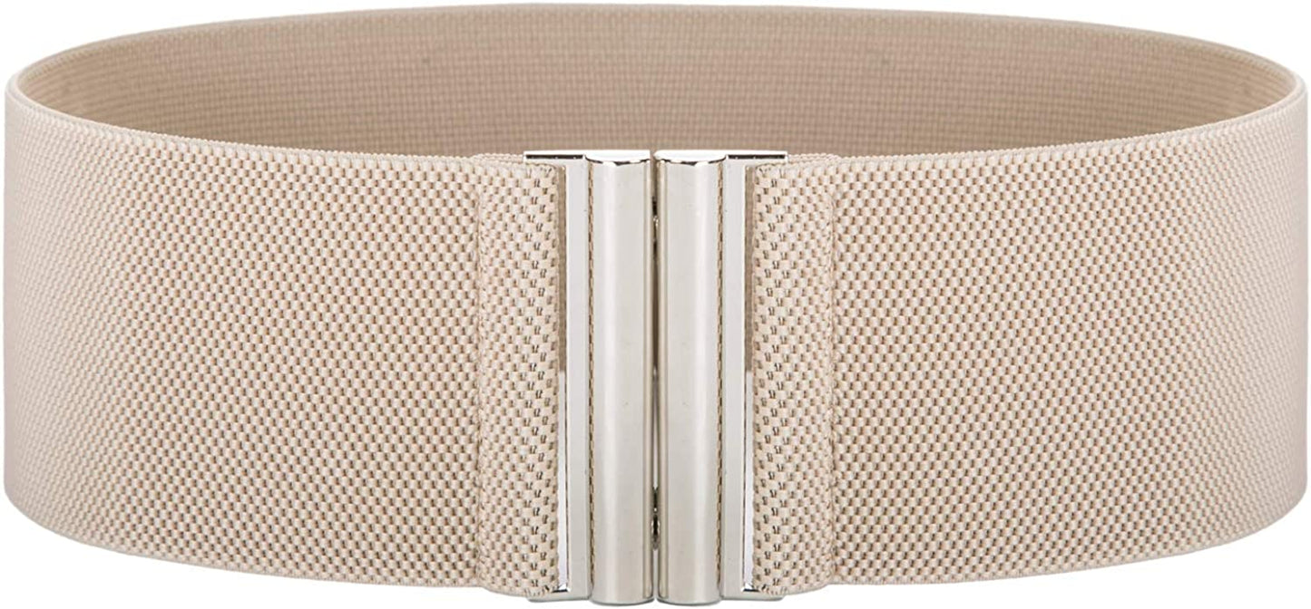 Grace Karin Wide Stretchy Vintage Waist Belt with Metal Buckle Muticolored CL409 Apparel & Accessories > Clothing Accessories > Belts GRACE KARIN Apricot X-Large