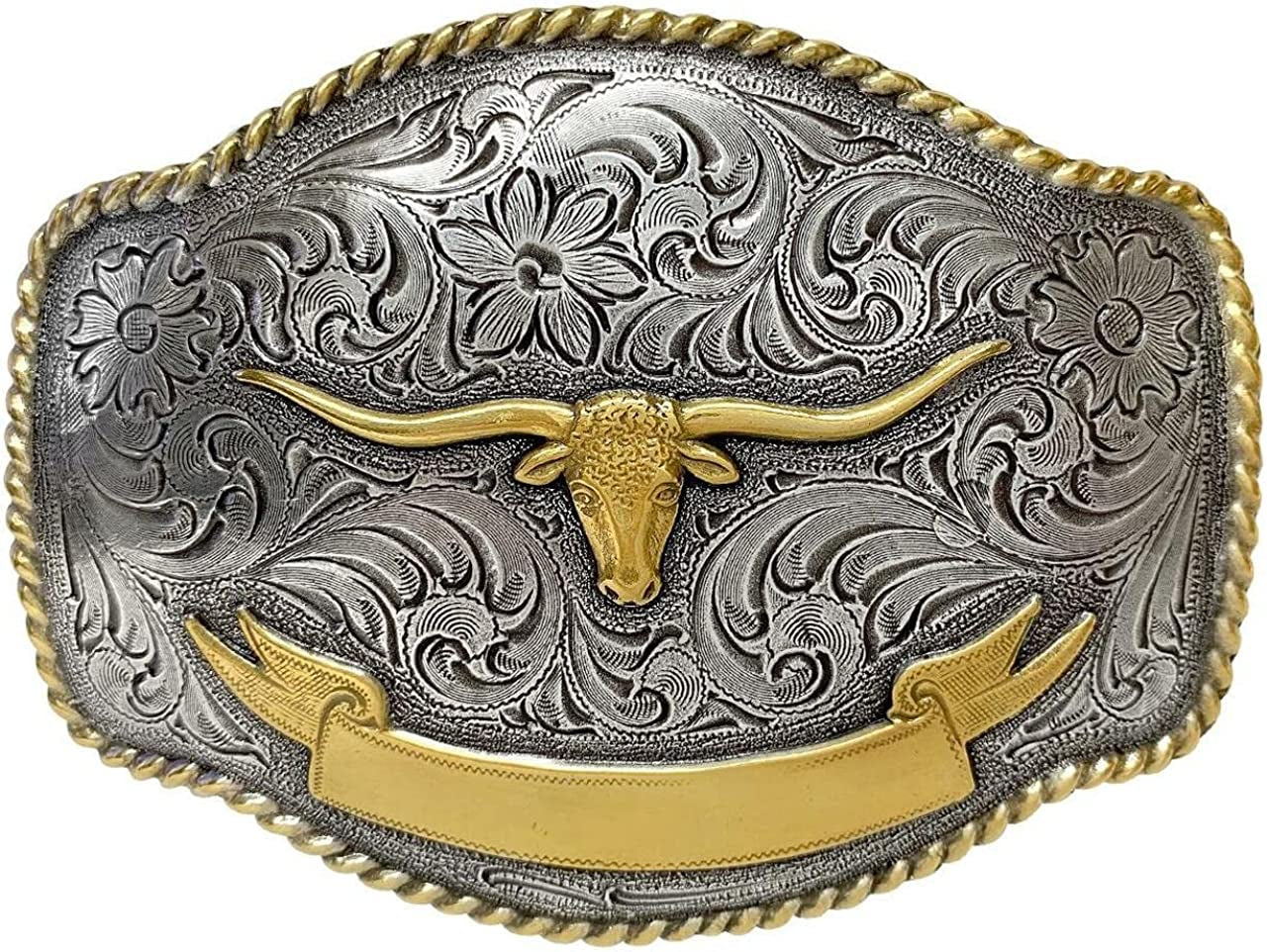 Western Lady Bull Texas Longhorn Steer Head Belt Buckle Fits 1-1/2"(38Mm) Multi-Style Options Apparel & Accessories > Clothing Accessories > Belt Buckles Belts.com Type Buckle G44 - Ha0435 Antique Silver Gold 1-1/2"