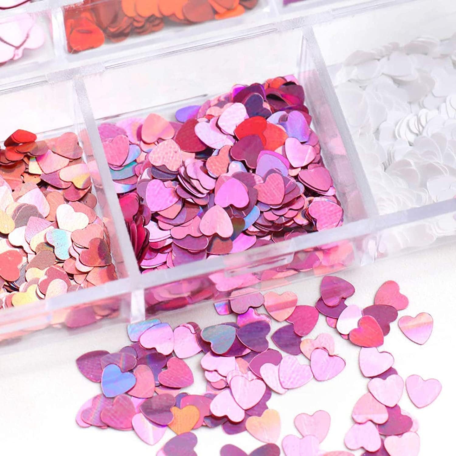 12 Colors 3D Heart Nail Art Glitters Stickers Colorful Love Hearts Nail Sequins Holographic Laser Sparkle Nail Flakes Shiny Charms Design for Acrylic Nail Supplies Nail Decors Tools Health & Beauty > Personal Care > Cosmetics > Cosmetic Tools > Nail Tools Flyouthe