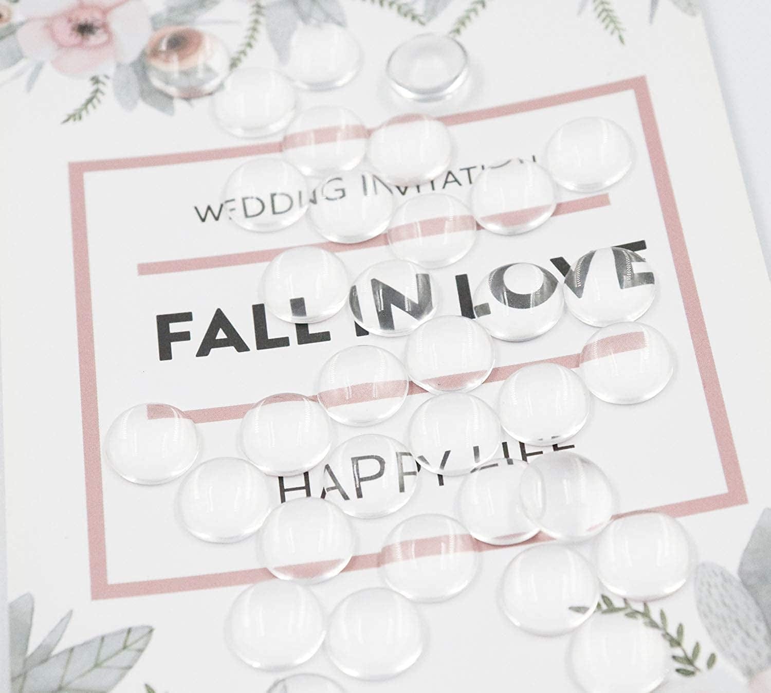 12 MM 100 Pcs Glass Cabochons round Small Clear for Jewelry Making Art Craft Project DIY Charms Rings Earring Necklace Cameo Pendants