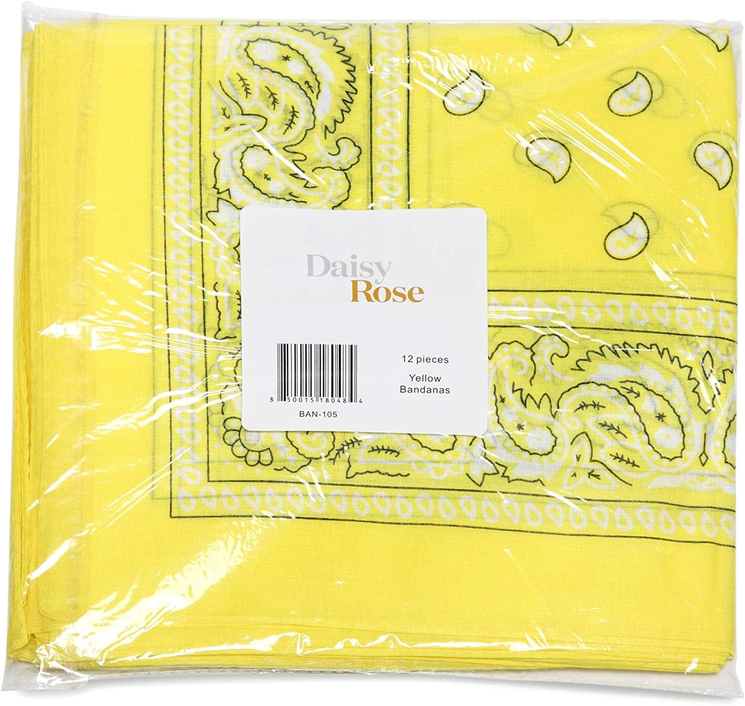 12-Pack Bandana Head & Face Wrap - Washable, Reusable, Unisex, 100% Cotton Apparel & Accessories > Clothing Accessories > Bandanas & Headties Daisy Rose