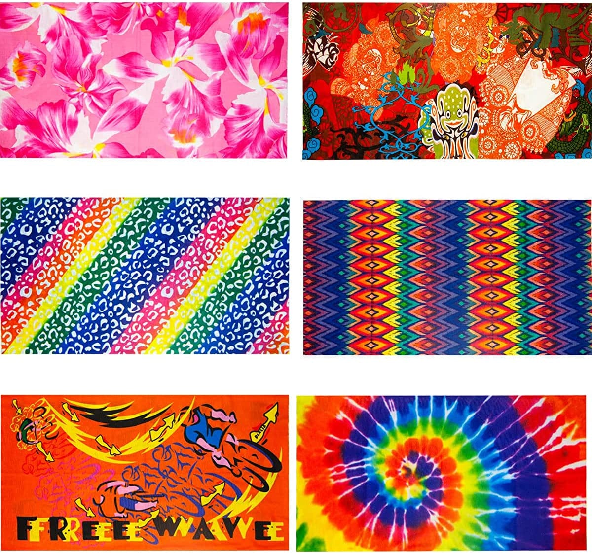 12 Pack Random Seamless Bandana Headwear Face Scarf Mask Magic Head Wrap for Women/Men Motorcycle Neck Gaiter Balaclava Headband for Sports Apparel & Accessories > Clothing Accessories > Headwear Heyah