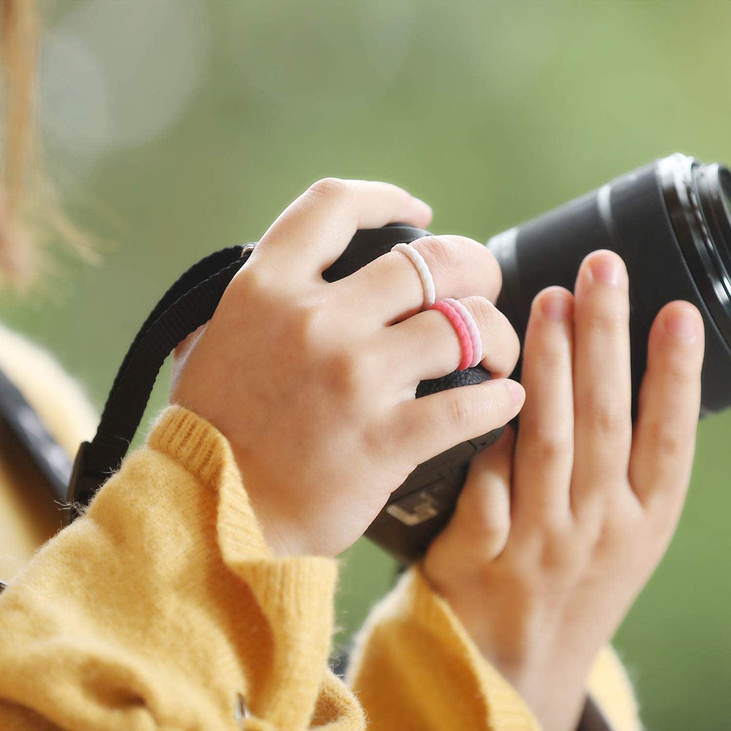 12 Packs Silicone Wedding Rings for Women, Thin Braided Rubber Wedding Bands Stackable Ring, Hypoallergenic Silicone