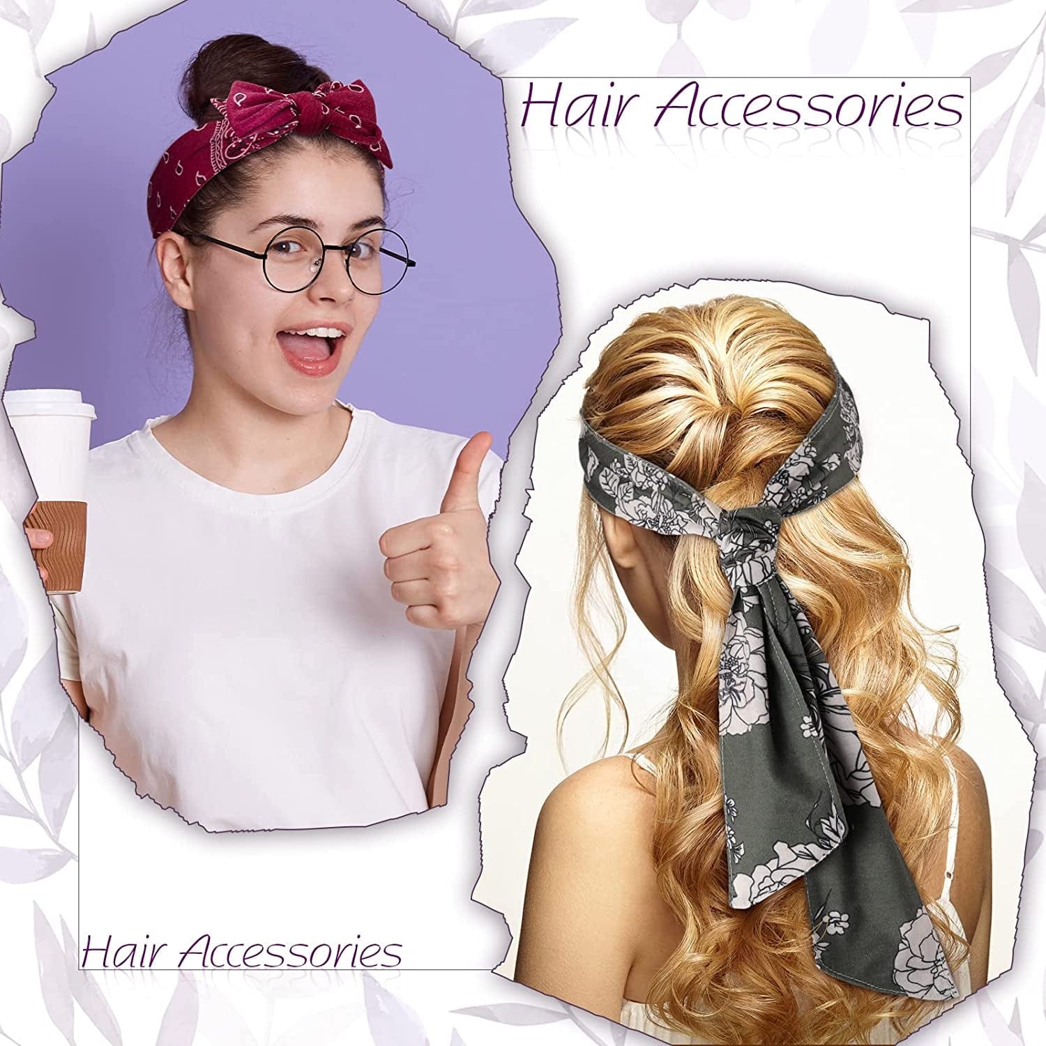 12 Packs Tie on Headband for Women Men Elastic Athletic Bandana Adjustable Sport Hair Bands Non Slip Yoga Workout Sweatbands Sweat Wicking Head Tie Long Bandana Headwrap Running Head Band for Tennis Apparel & Accessories > Clothing Accessories > Bandanas & Headties Zhanmai