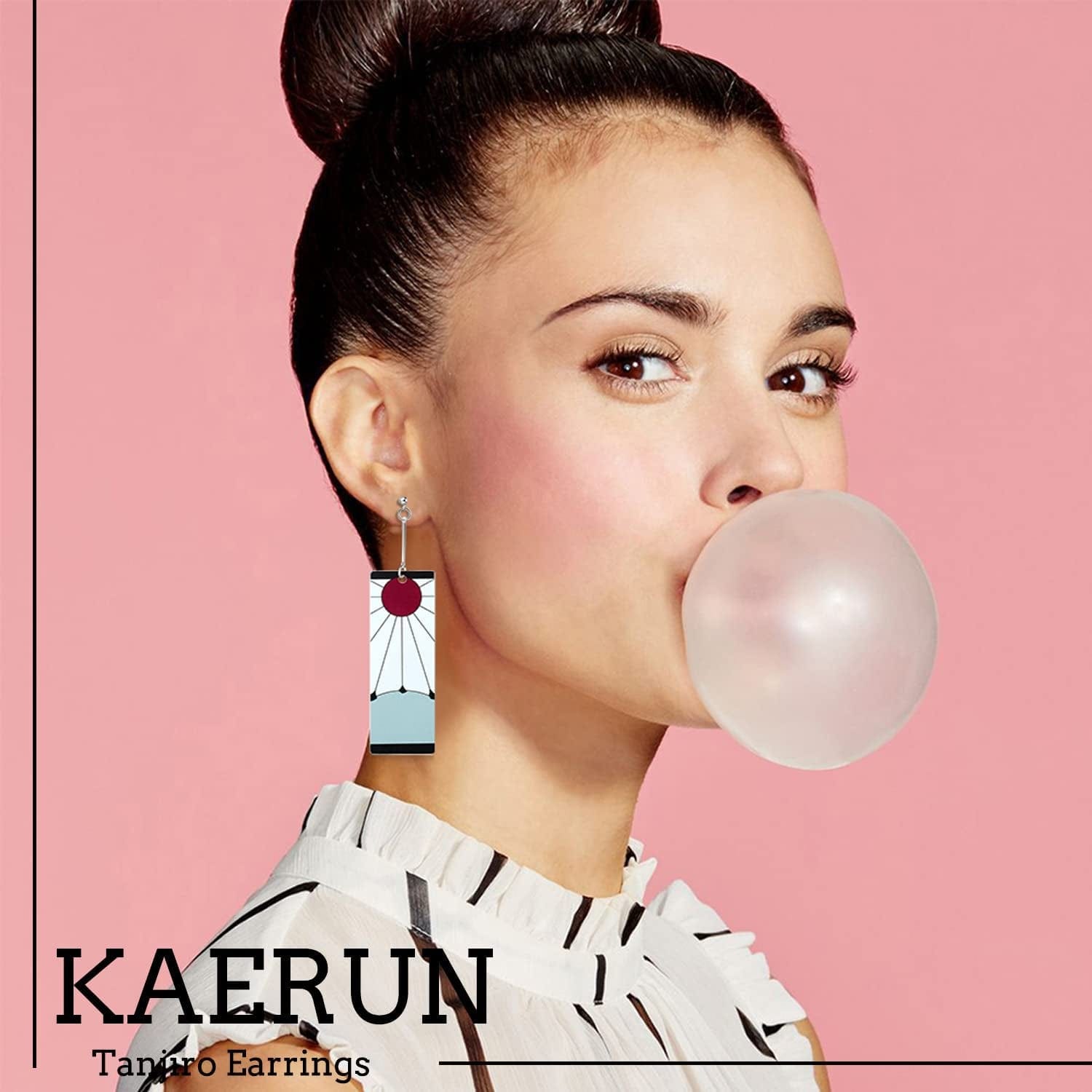 12 Pairs Women'S Tanjiro Earrings Anime Demon Slayer Earrings Cosplay Fashion Double-Sided Acrylic Alloy Resin Earrings