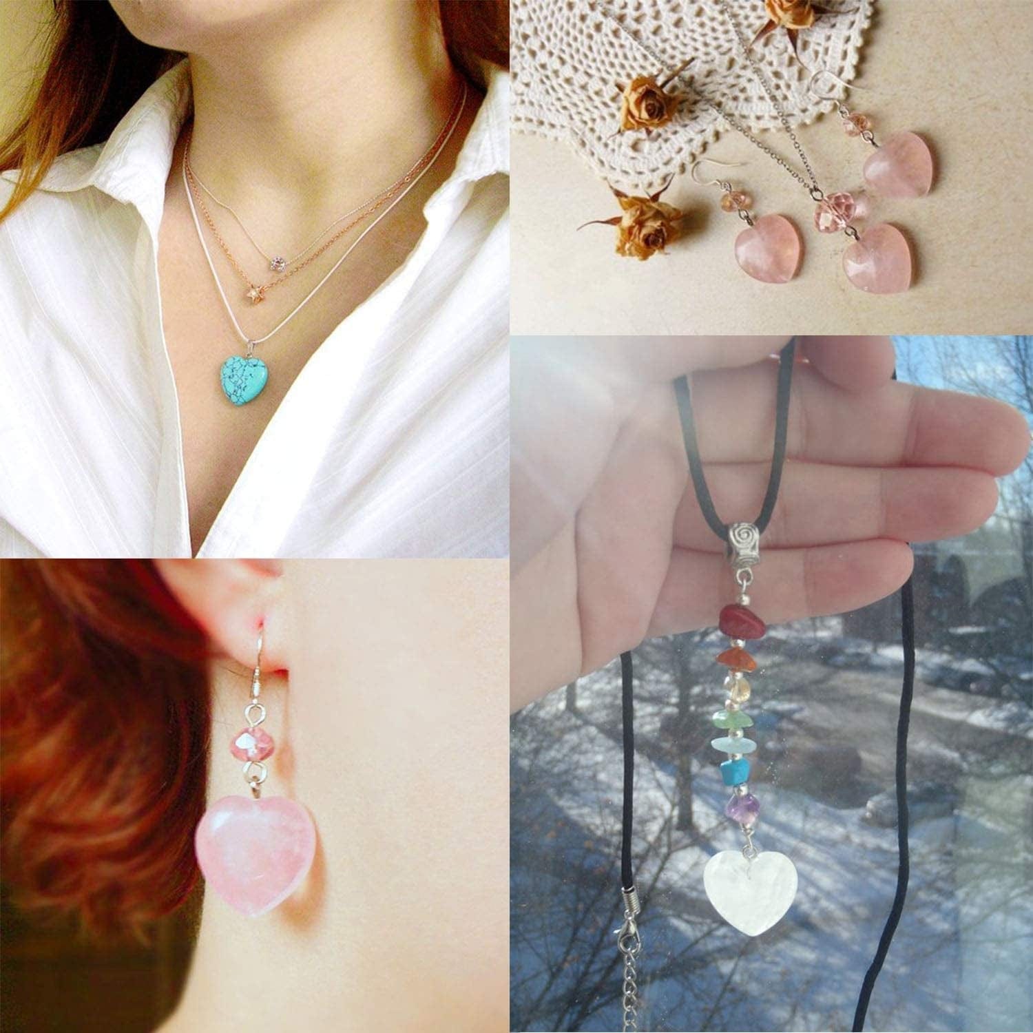 12 PCS Assorted Healing Crystal Stone Charms Pendants for Necklaces Chakra Reiki Bulk for Jewelry Making Healing Quartz Stones