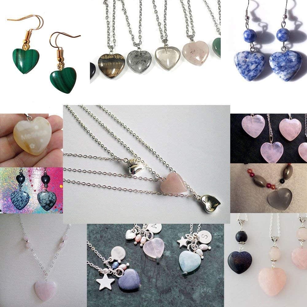 12 PCS Assorted Healing Crystal Stone Charms Pendants for Necklaces Chakra Reiki Bulk for Jewelry Making Healing Quartz Stones