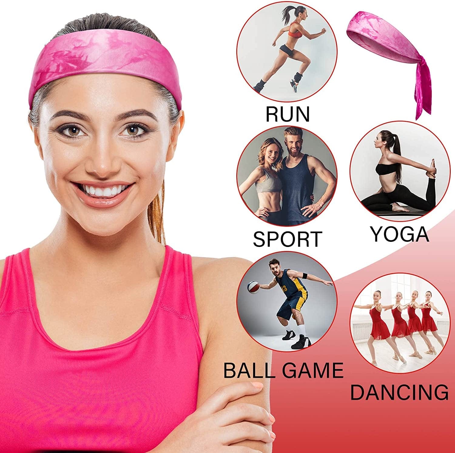 12 Pcs Dye Tie Headbands Adjustable Tie on Headband Elastic Sweat Sports Bandana Non Slip Sports Head Ties for Women Athletic Hair Head Band for Men Running Yoga Soccer Workout Accessories, 12 Colors Apparel & Accessories > Clothing Accessories > Bandanas & Headties Civaner