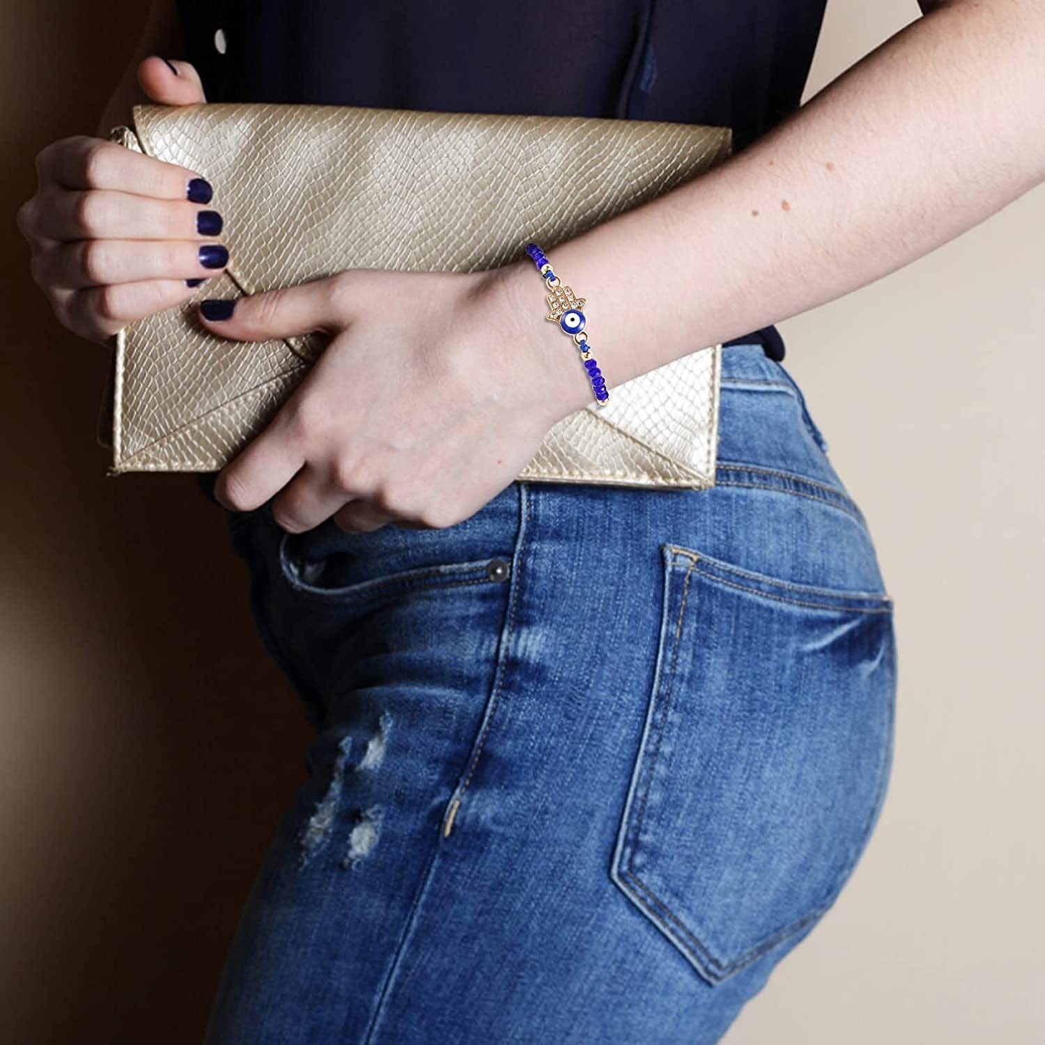 12 Pcs Evil Eye Bracelets Protection Bracelet Mexican Bracelets Mal De Ojo Bracelets Evil Eye Jewelry Hamsa Bracelet Evil Eye Anklet Gold Evil Eye Bracelet for Women Girls Boys Apparel & Accessories > Jewelry > Bracelets DOOBO