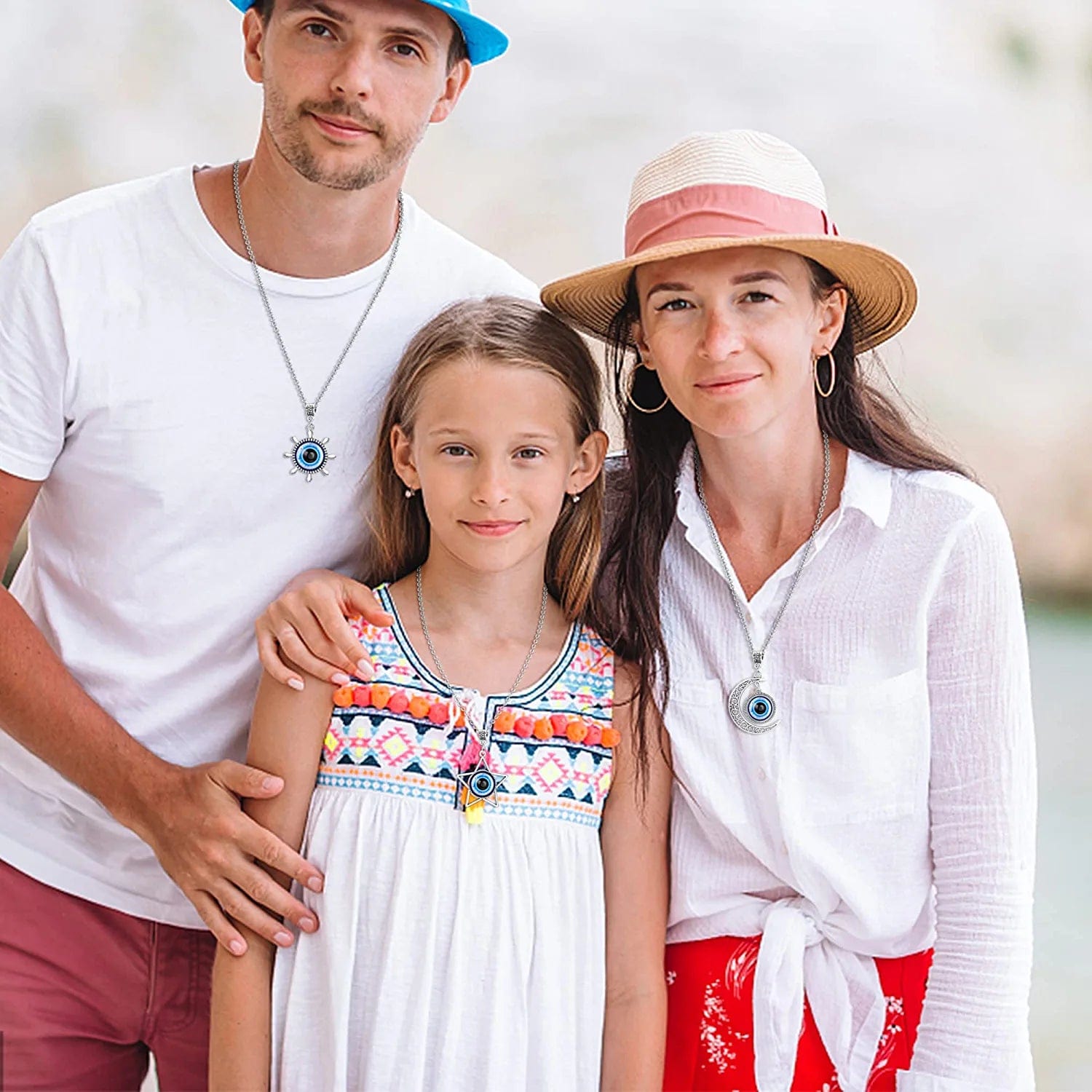 12 Pcs Evil Eye Necklace for Women Men Evil Eye Bead Rope Bracelet Earring Turkish Hamsa Pendant Protection Jewelry Set