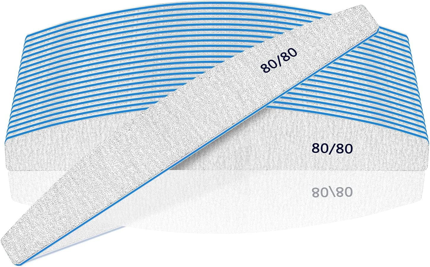 12 PCS Nail Files for Acrylic Nails, 80/80 Grit Nail File for Poly Nail Extension Gel Emery Boards Nail Files Doubled Sides Coarse Washable Nail File Manicure Tools for Home and Salon Use Health & Beauty > Personal Care > Cosmetics > Cosmetic Tools > Nail Tools BLESWIN 80/80 Grit False Nails (very rough)