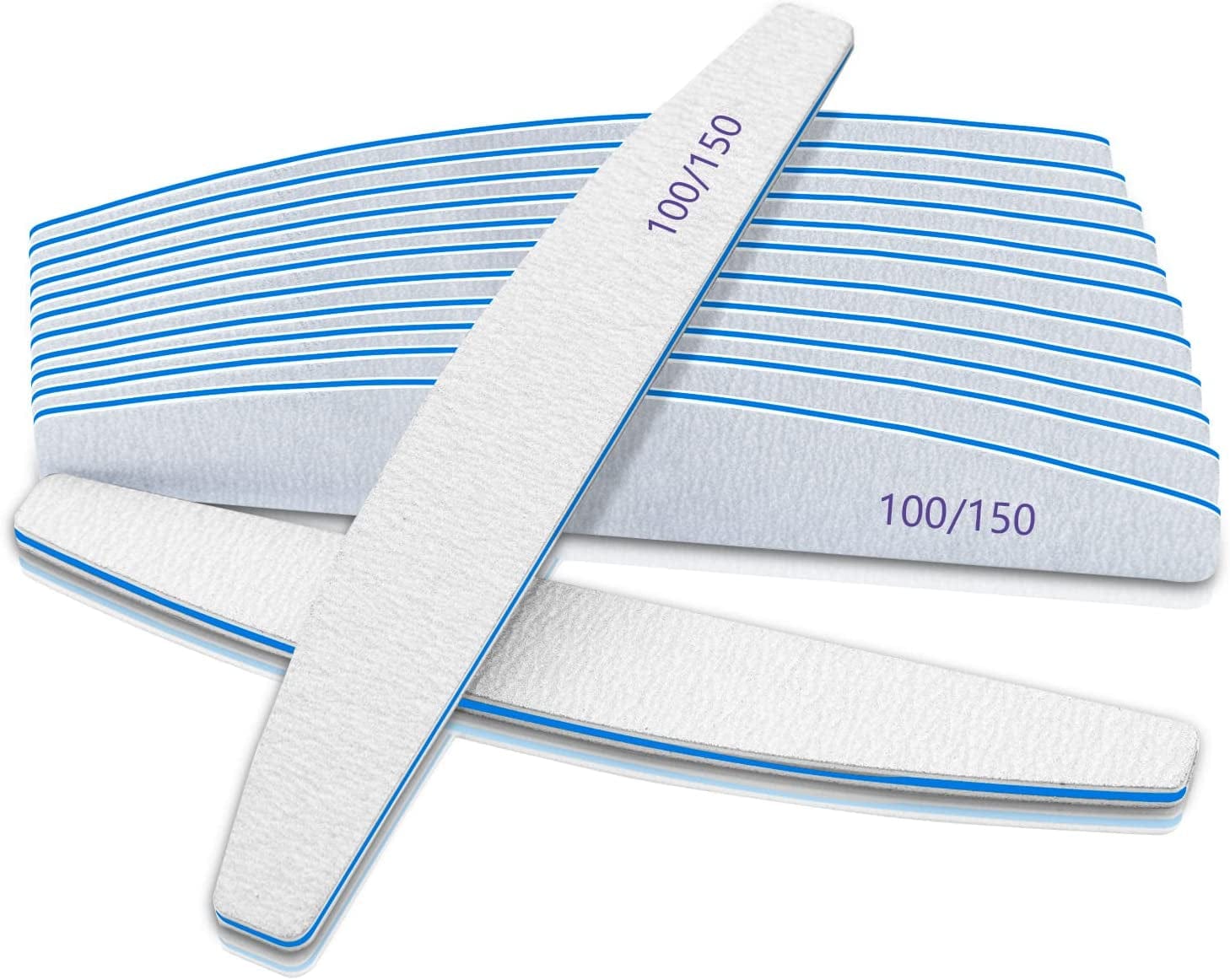 12 PCS Nail Files for Acrylic Nails, 80/80 Grit Nail File for Poly Nail Extension Gel Emery Boards Nail Files Doubled Sides Coarse Washable Nail File Manicure Tools for Home and Salon Use Health & Beauty > Personal Care > Cosmetics > Cosmetic Tools > Nail Tools BLESWIN 100/150 Grit False Nails