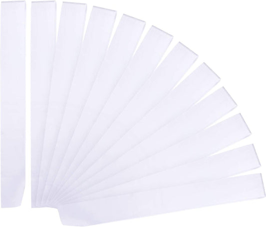 12 Pieces Blank Satin Sashes Plain Sashes Party Accessory for Graduation Wedding Party DIY Supplies(White) Apparel & Accessories > Clothing Accessories > Sashes Patelai White