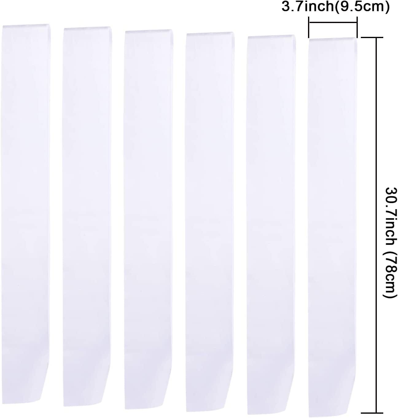 12 Pieces Blank Satin Sashes Plain Sashes Party Accessory for Graduation Wedding Party DIY Supplies(White) Apparel & Accessories > Clothing Accessories > Sashes Patelai
