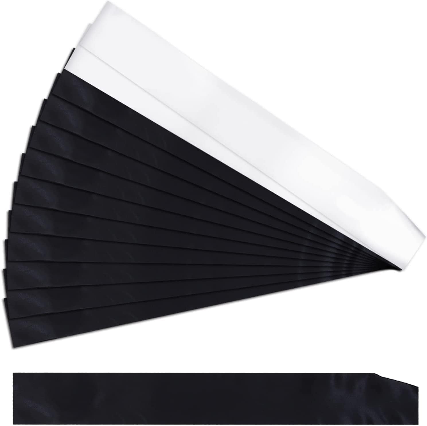 12 Pieces Blank Satin Sashes Plain Sashes Party Accessory for Graduation Wedding Party DIY Supplies(White) Apparel & Accessories > Clothing Accessories > Sashes Patelai White and Rose Red