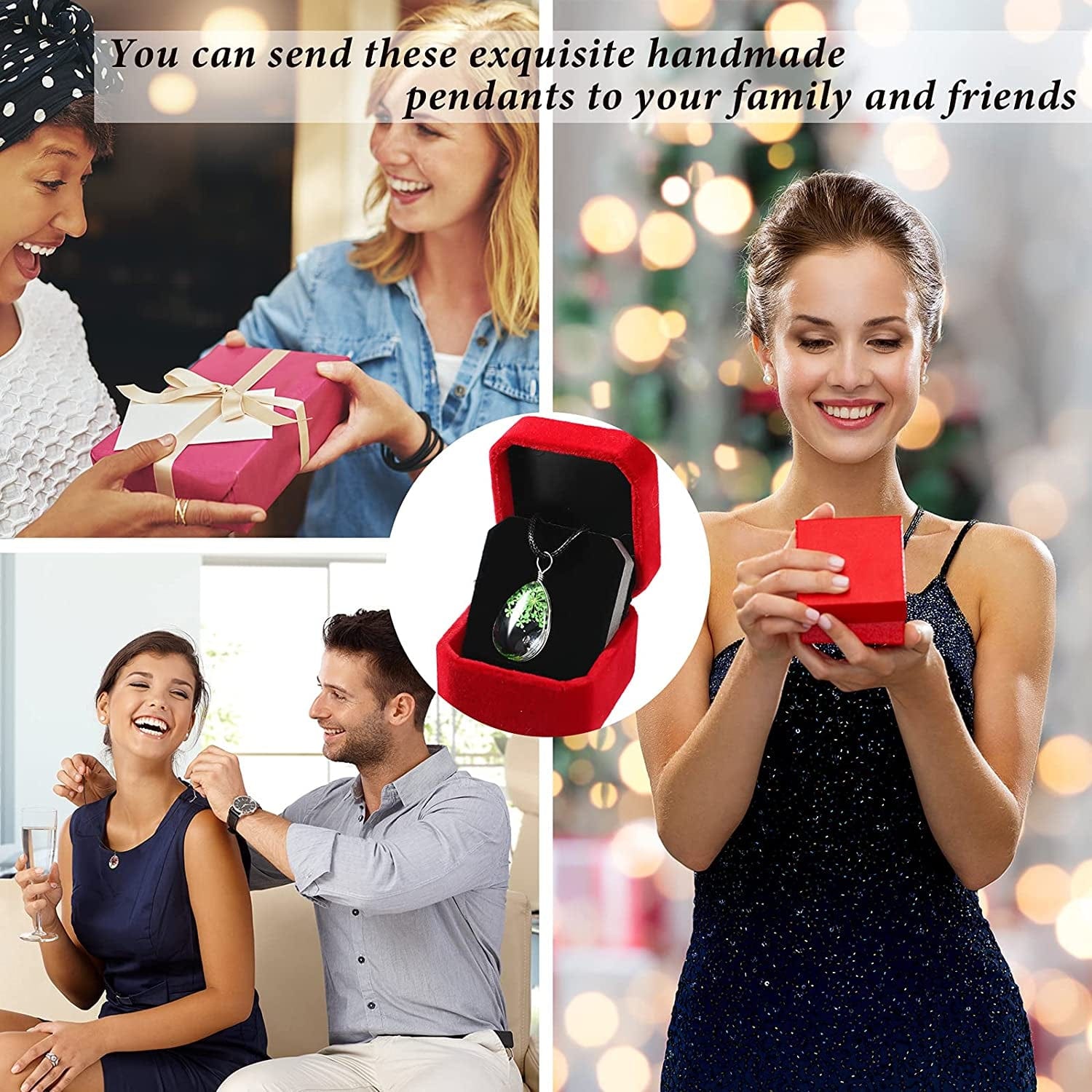 12 Pieces Dried Flower Tree Pendant Mixed Colors Transparent Resin Charms Water Drop Glass Beads Lacework Pressed Flower Charms for Necklace Making Jewelry DIY Craft , 0.7 X 1 X 0.3 Inch