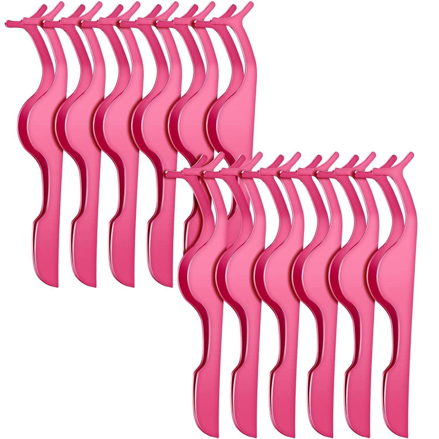12 Pieces False Eyelashes Applicator Tool Stainless Steel Eyelash Extension Tweezers Remover Clip Tweezers Nipper Eyelash Makeup Tools for Women Eyelash Application and Removal (Pink) Health & Beauty > Personal Care > Cosmetics > Cosmetic Tools > Makeup Tools Honoson