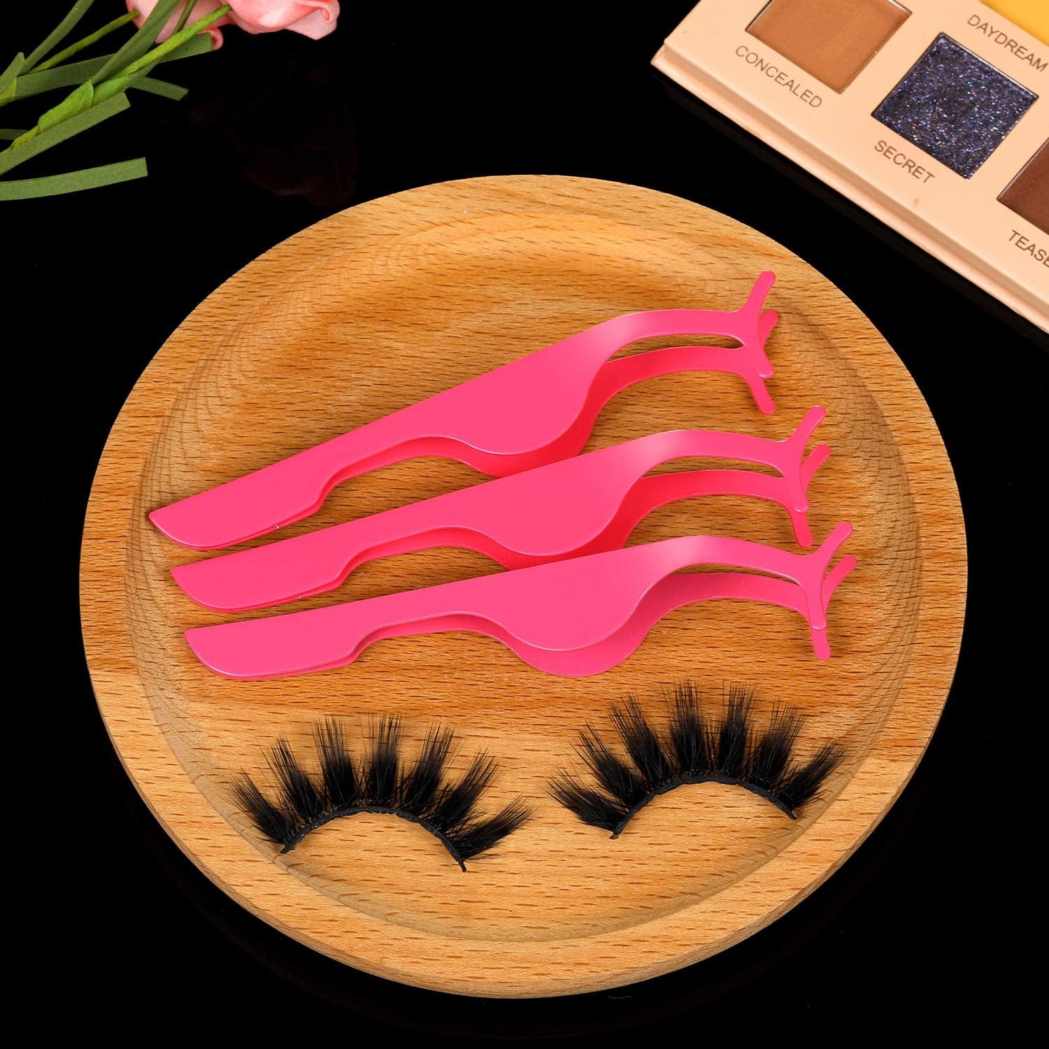 12 Pieces False Eyelashes Applicator Tool Stainless Steel Eyelash Extension Tweezers Remover Clip Tweezers Nipper Eyelash Makeup Tools for Women Eyelash Application and Removal (Pink) Health & Beauty > Personal Care > Cosmetics > Cosmetic Tools > Makeup Tools Honoson