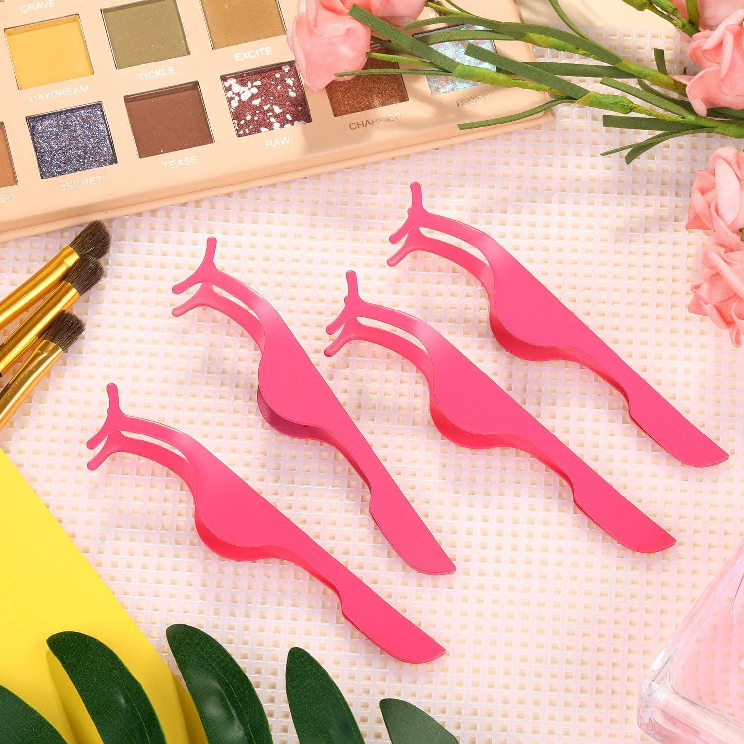 12 Pieces False Eyelashes Applicator Tool Stainless Steel Eyelash Extension Tweezers Remover Clip Tweezers Nipper Eyelash Makeup Tools for Women Eyelash Application and Removal (Pink) Health & Beauty > Personal Care > Cosmetics > Cosmetic Tools > Makeup Tools Honoson