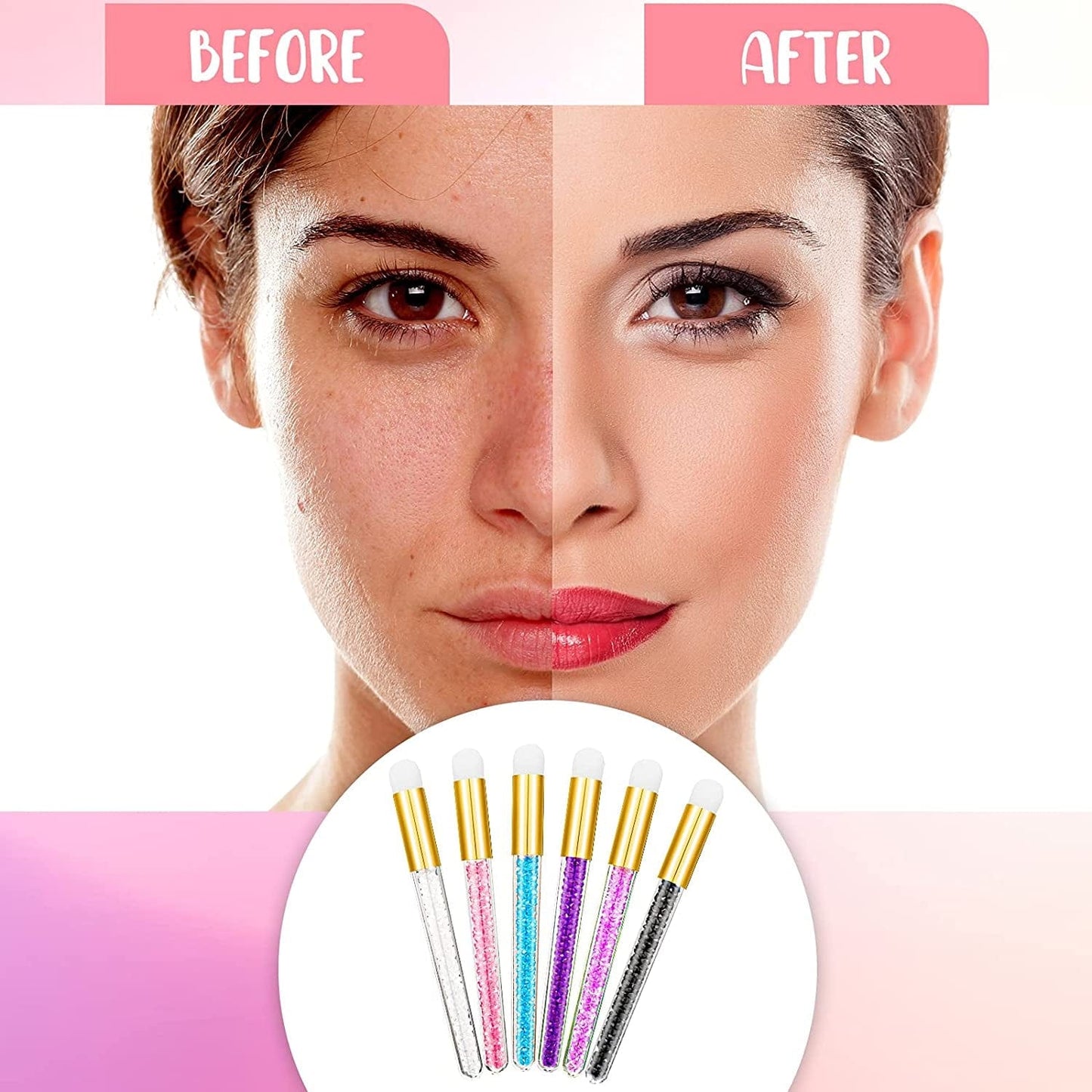 12 Pieces Glitter Lash Shampoo Brushes, Nose Pore Deep Cleaning Brush, Peel off Blackhead Removing Brush Tool, Cosmetic Lash Cleanser Brush, Facial Cleansing Brushes with Crystal Handle, 6 Colors Health & Beauty > Personal Care > Cosmetics > Cosmetic Tools > Makeup Tools Patelai