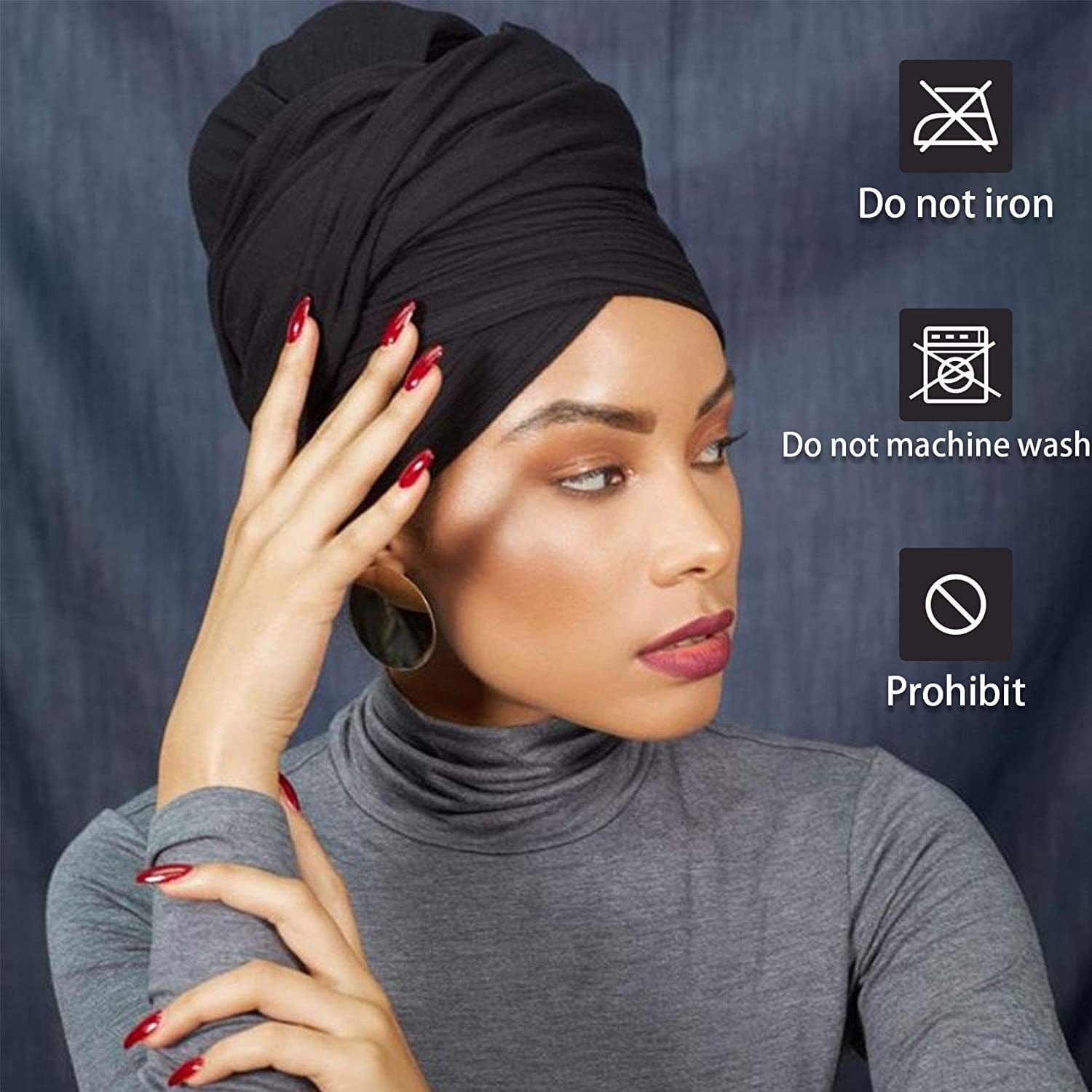 12 Pieces Head Wrap Scarf Stretch Jersey Turban Extra Long Ultra Soft Urban Headwraps for Women Solid Color African Headwear Headband Tie (Set 01) Apparel & Accessories > Clothing Accessories > Headwear Messen