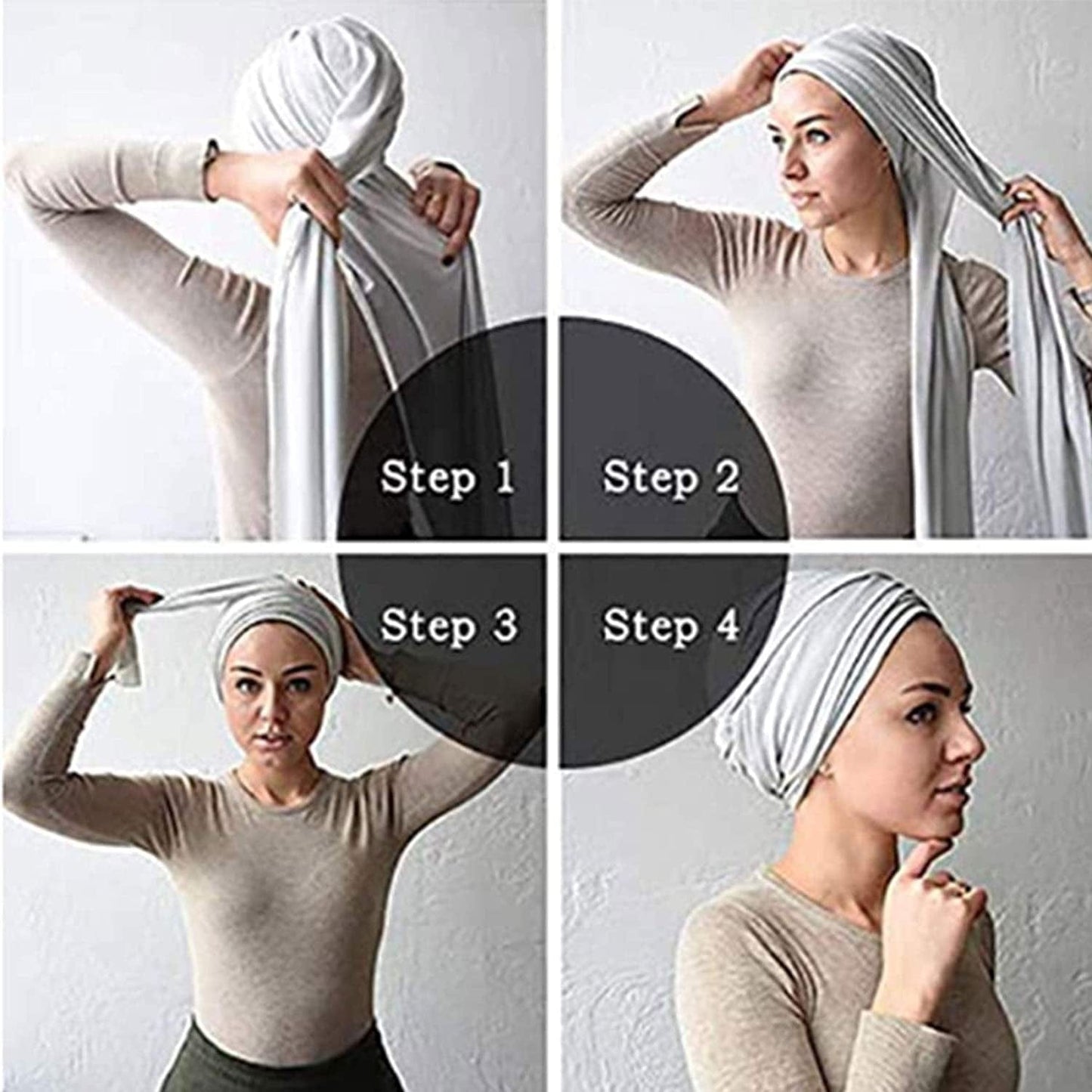 12 Pieces Head Wrap Scarf Stretch Jersey Turban Extra Long Ultra Soft Urban Headwraps for Women Solid Color African Headwear Headband Tie (Set 01) Apparel & Accessories > Clothing Accessories > Headwear Messen