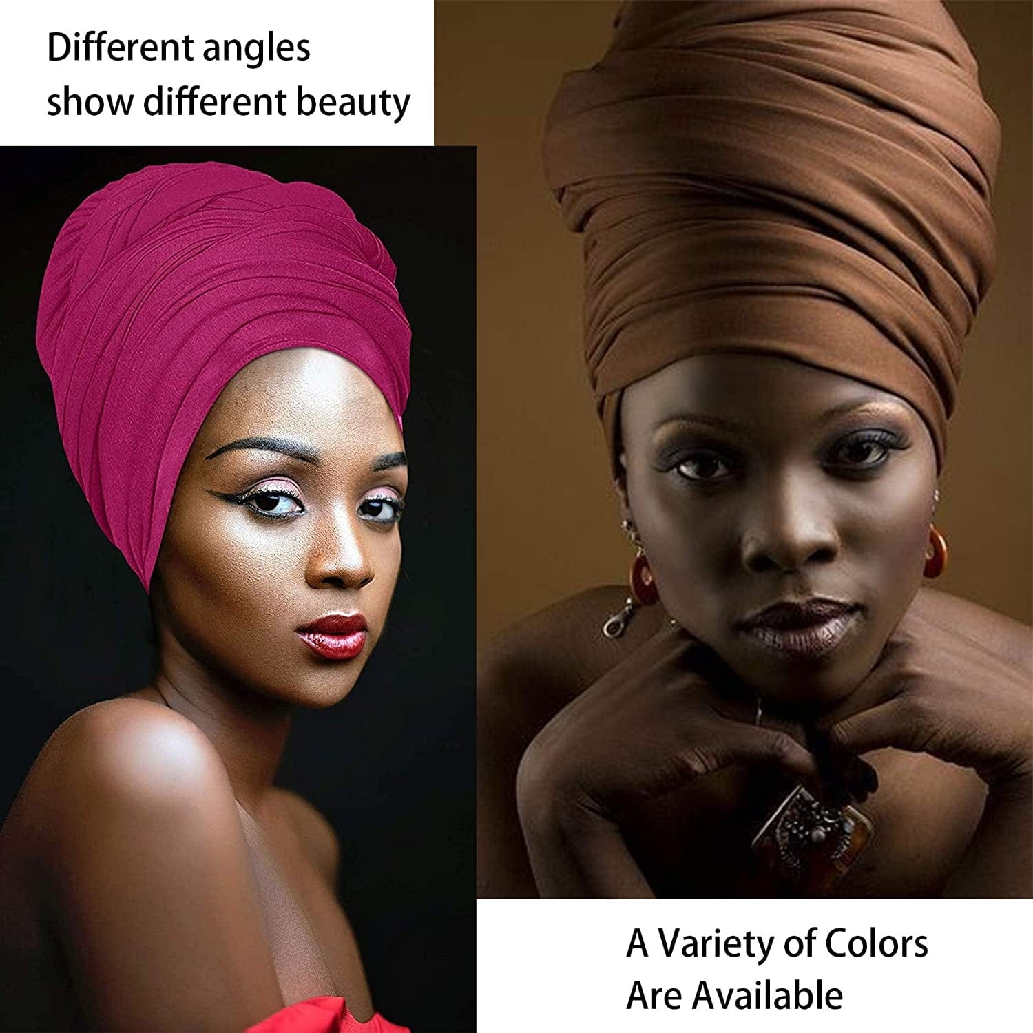 12 Pieces Head Wrap Scarf Stretch Jersey Turban Extra Long Ultra Soft Urban Headwraps for Women Solid Color African Headwear Headband Tie (Set 01) Apparel & Accessories > Clothing Accessories > Headwear Messen