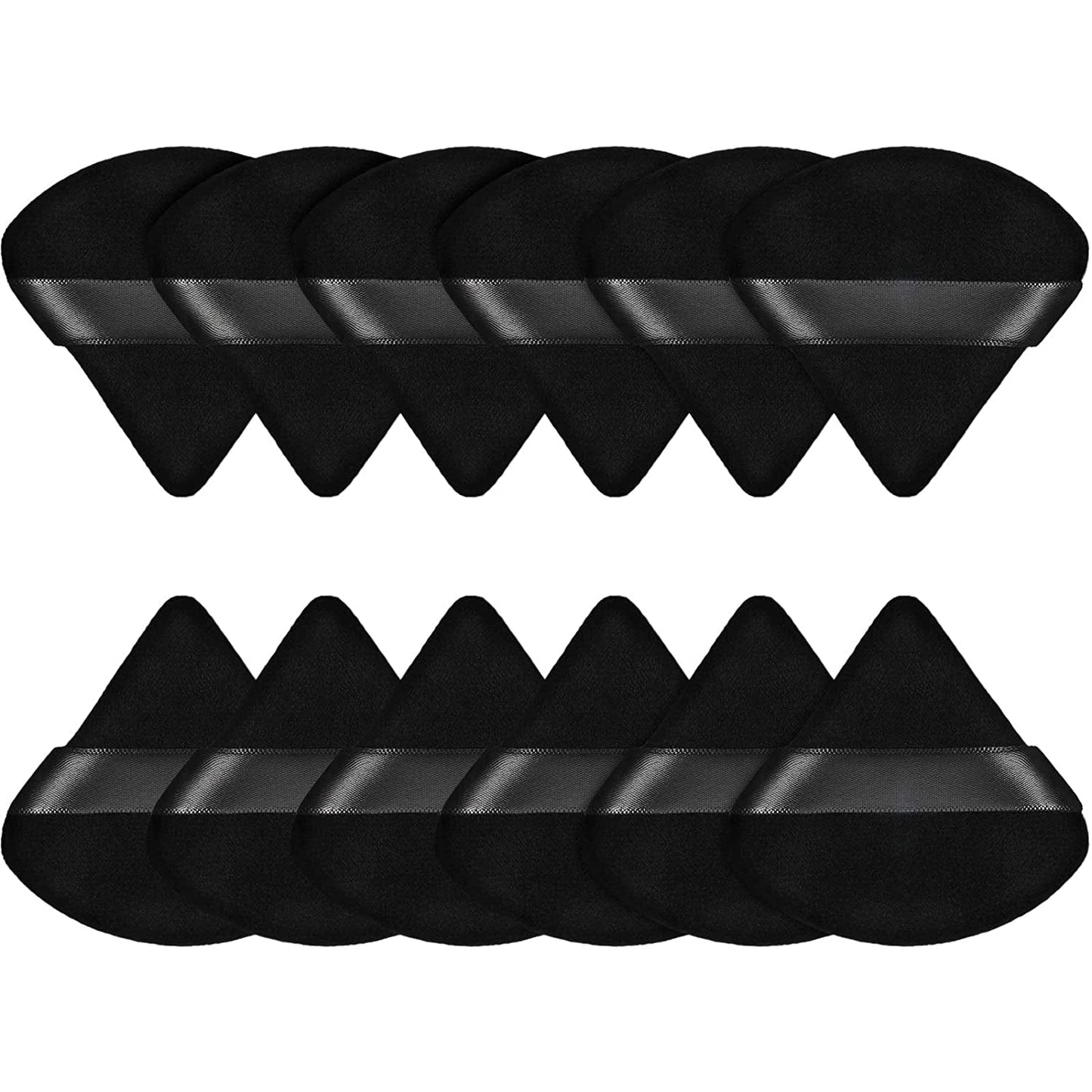 12 Pieces Powder Puff Face Triangle Makeup Puff for Loose Powder Soft Body Cosmetic Foundation Sponge Mineral Powder Wet Dry Makeup Tool(Black,Small) Health & Beauty > Personal Care > Cosmetics > Cosmetic Tools > Makeup Tools Maitys Black