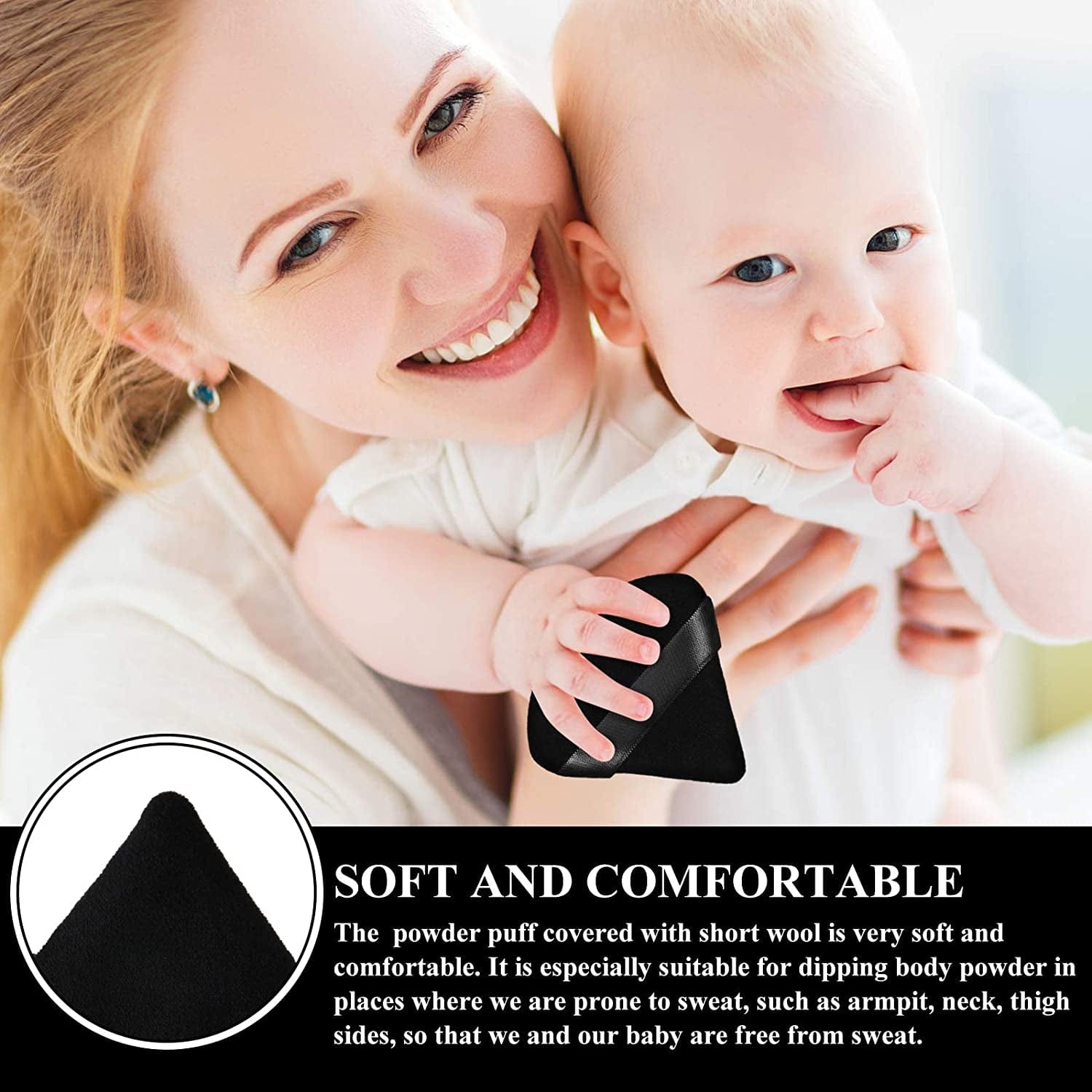 12 Pieces Powder Puff Face Triangle Makeup Puff for Loose Powder Soft Body Cosmetic Foundation Sponge Mineral Powder Wet Dry Makeup Tool(Black,Small) Health & Beauty > Personal Care > Cosmetics > Cosmetic Tools > Makeup Tools Maitys