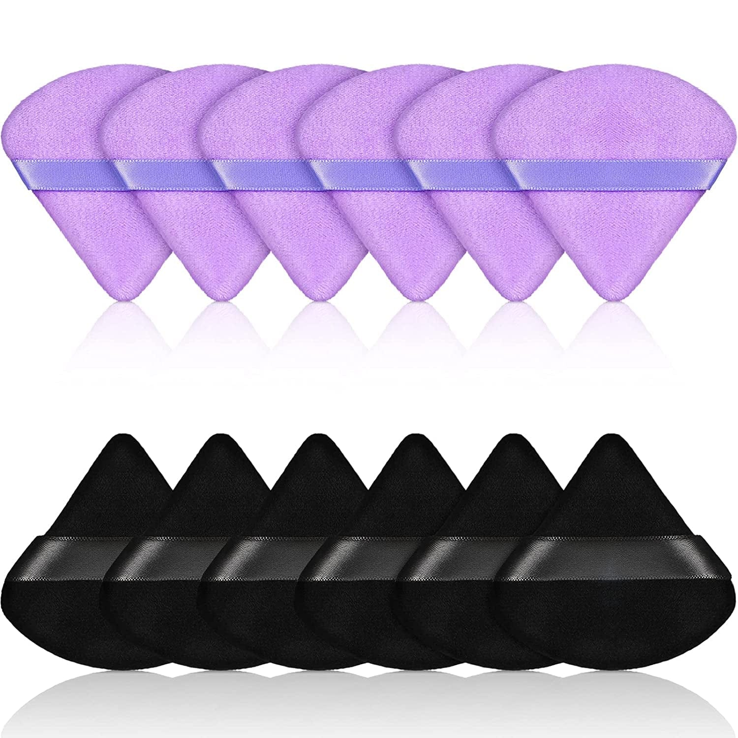 12 Pieces Powder Puff Face Triangle Makeup Puff for Loose Powder Soft Body Cosmetic Foundation Sponge Mineral Powder Wet Dry Makeup Tool(Black,Small) Health & Beauty > Personal Care > Cosmetics > Cosmetic Tools > Makeup Tools Maitys Black, Purple