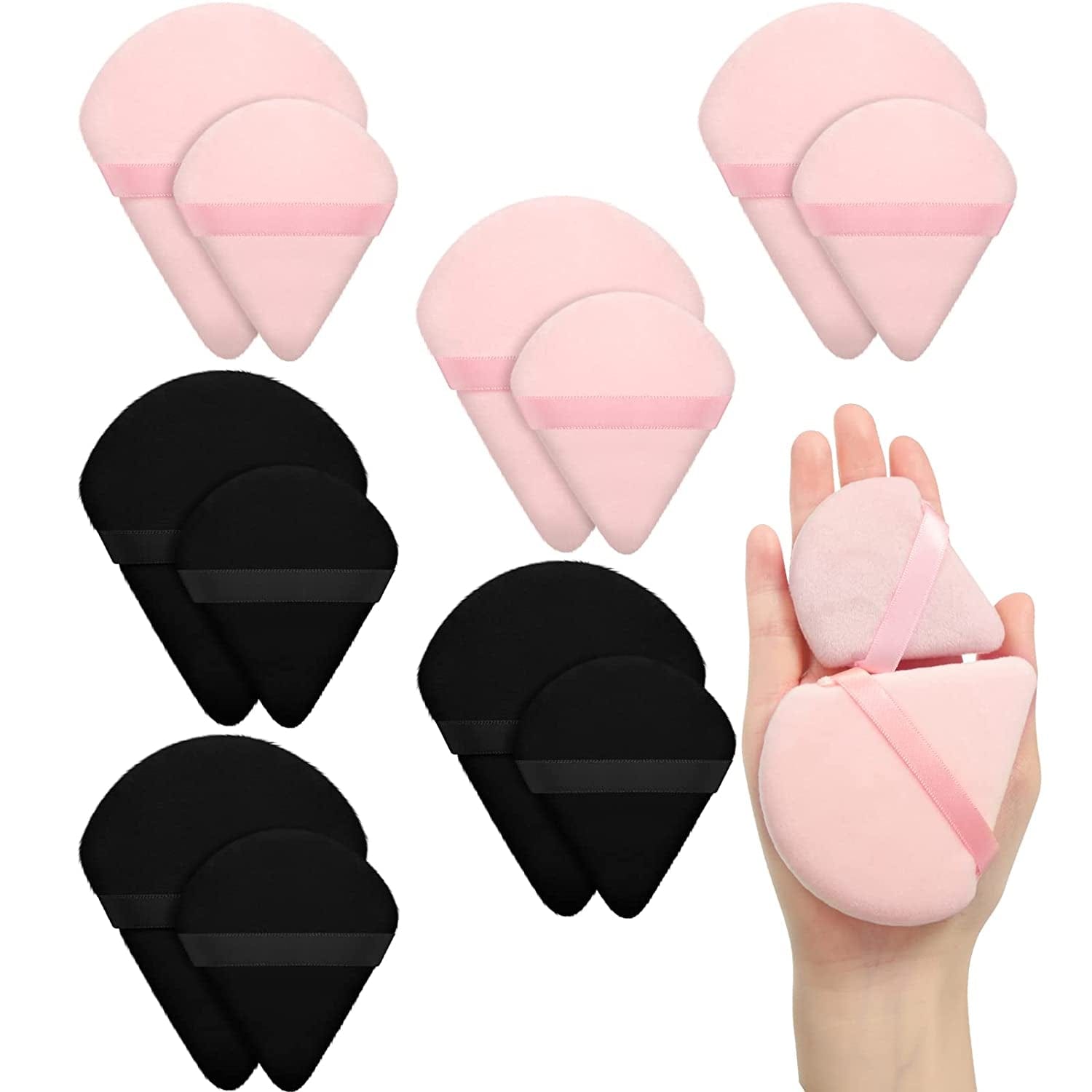 12 Pieces Powder Puff Face Triangle Makeup Puff for Loose Powder Soft Body Cosmetic Foundation Sponge Mineral Powder Wet Dry Makeup Tool(Black,Small) Health & Beauty > Personal Care > Cosmetics > Cosmetic Tools > Makeup Tools Maitys Black, Pink, Large, Small