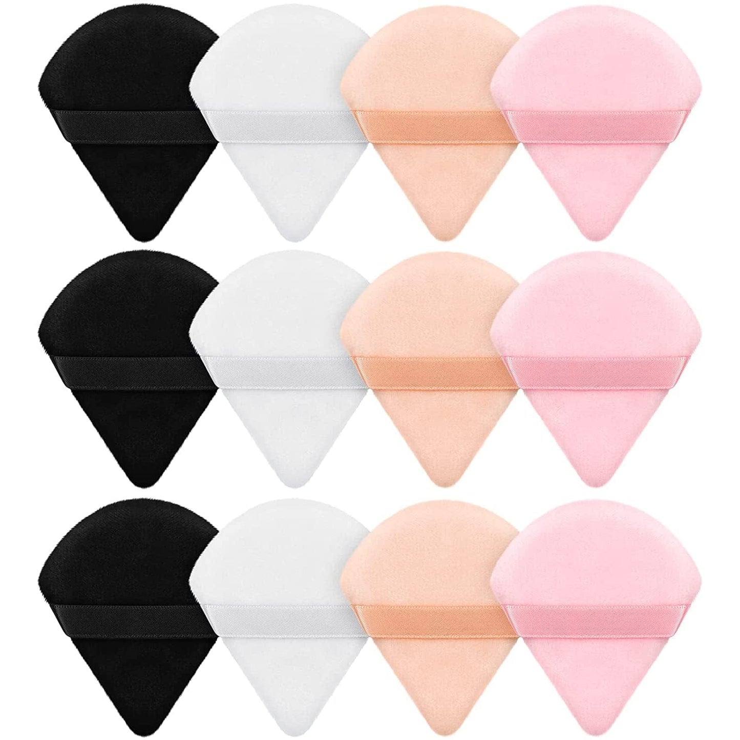 12 Pieces Powder Puff Face Triangle Makeup Puff for Loose Powder Soft Body Cosmetic Foundation Sponge Mineral Powder Wet Dry Makeup Tool(Black,Small) Health & Beauty > Personal Care > Cosmetics > Cosmetic Tools > Makeup Tools Maitys Black, White, Pink, Nude