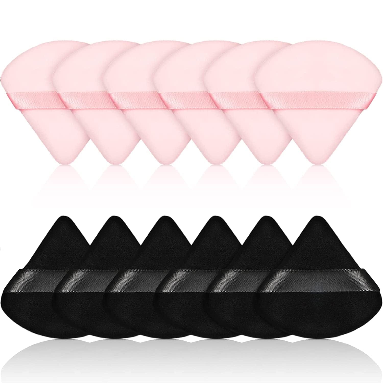 12 Pieces Powder Puff Face Triangle Makeup Puff for Loose Powder Soft Body Cosmetic Foundation Sponge Mineral Powder Wet Dry Makeup Tool(Black,Small) Health & Beauty > Personal Care > Cosmetics > Cosmetic Tools > Makeup Tools Maitys Black, Pink