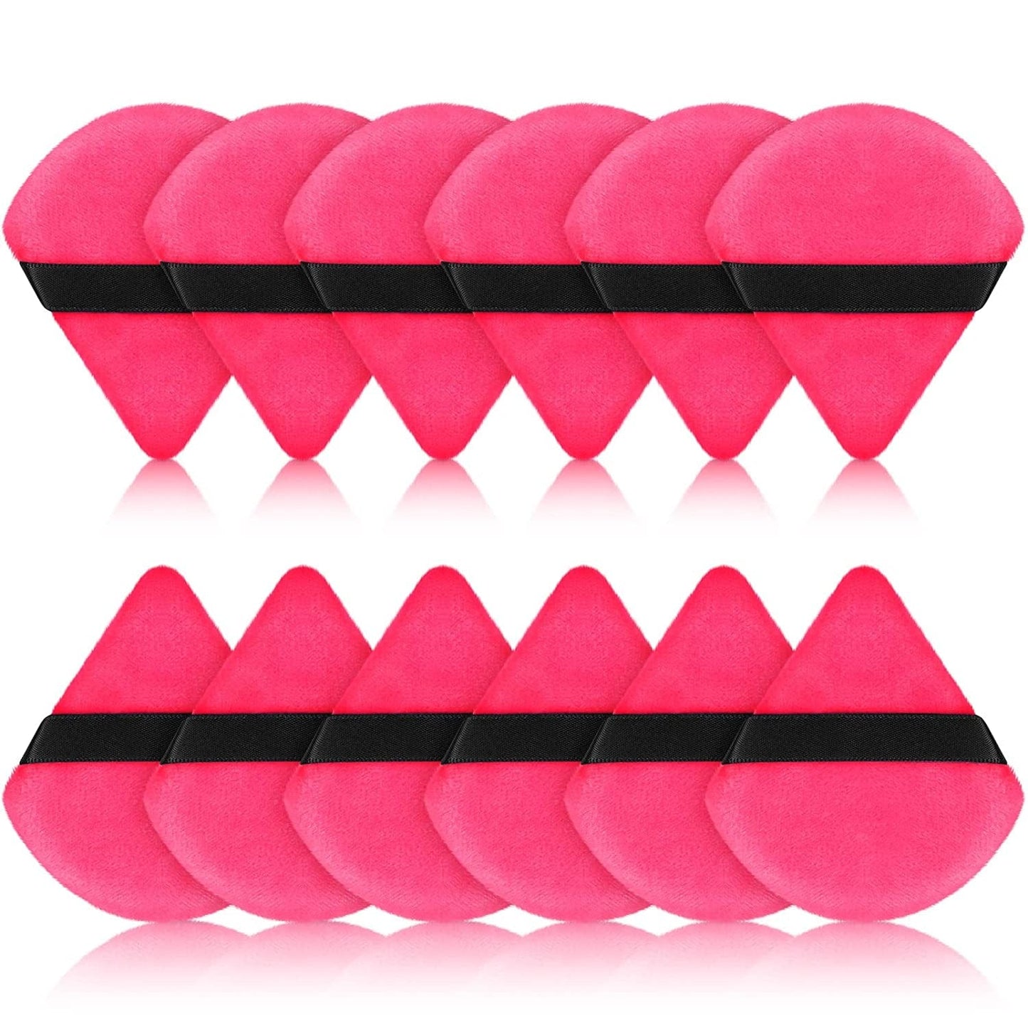 12 Pieces Powder Puff Face Triangle Makeup Puff for Loose Powder Soft Body Cosmetic Foundation Sponge Mineral Powder Wet Dry Makeup Tool(Black,Small) Health & Beauty > Personal Care > Cosmetics > Cosmetic Tools > Makeup Tools Maitys Rose Red