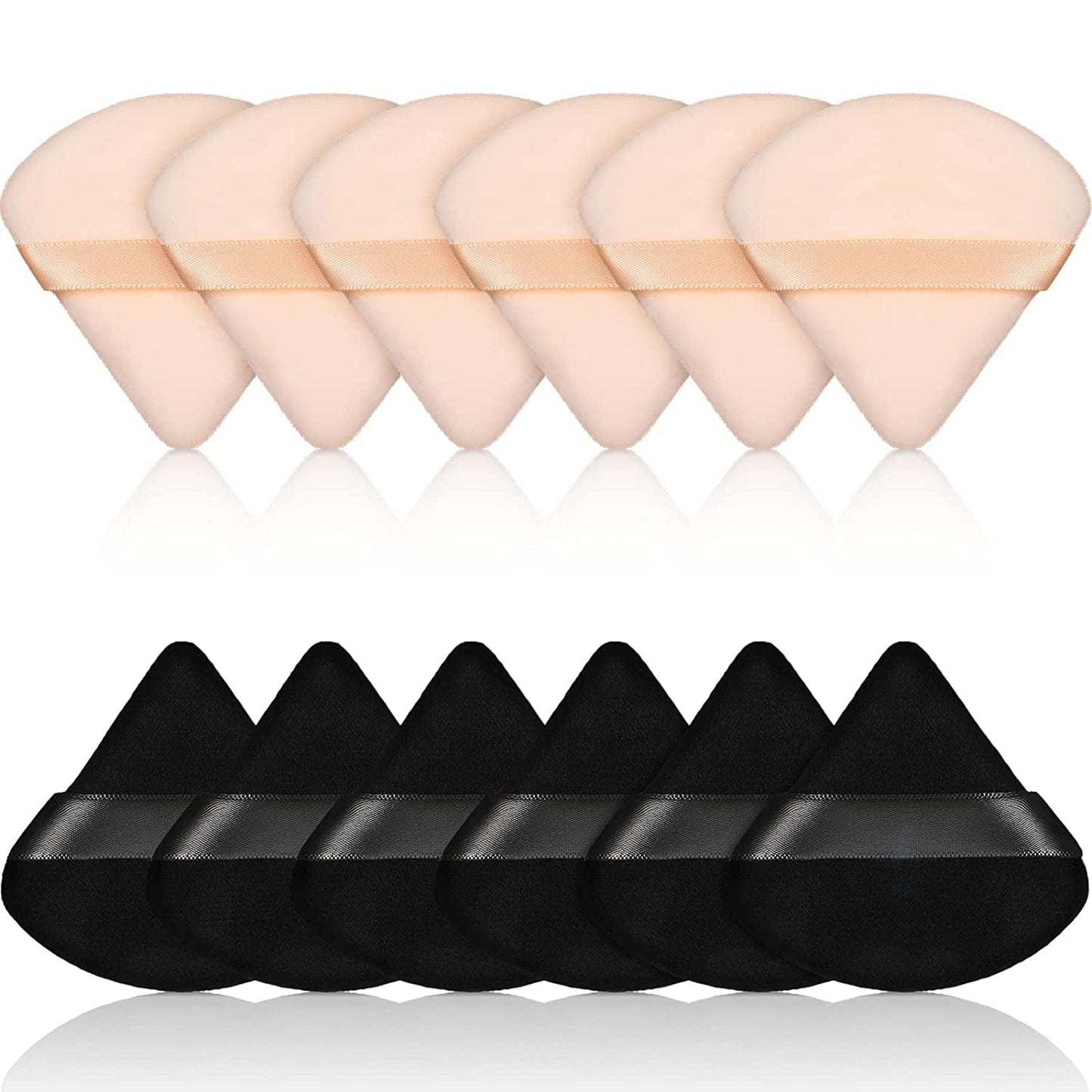 12 Pieces Powder Puff Face Triangle Makeup Puff for Loose Powder Soft Body Cosmetic Foundation Sponge Mineral Powder Wet Dry Makeup Tool(Black,Small) Health & Beauty > Personal Care > Cosmetics > Cosmetic Tools > Makeup Tools Maitys Black, Nude Color