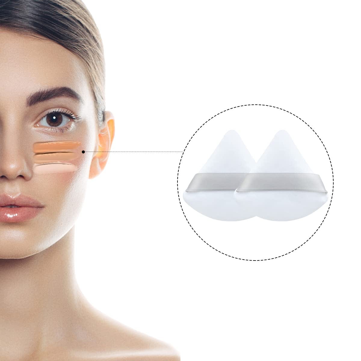 12 Pieces Pure Cotton Face Powder Puff, Soft Triangle Makeup Puff for Loose Powder, Mineral Powder, Foundation, Blush, Body Cosmetic Makeup Tool(Black,White) Health & Beauty > Personal Care > Cosmetics > Cosmetic Tools > Makeup Tools yuntop