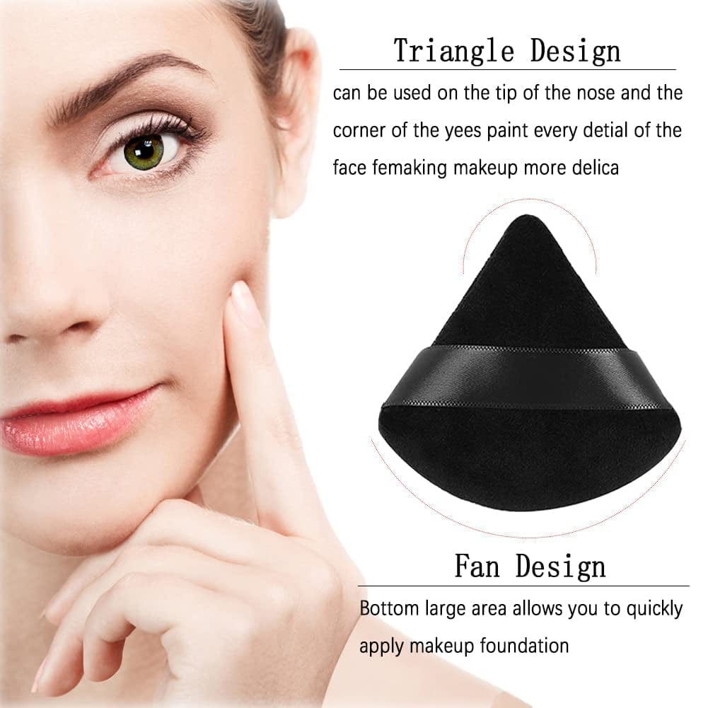 12 Pieces Pure Cotton Powder Puff Face Triangle Soft Makeup Puff for Loose Powder Body Cosmetic Foundation Sponge Mineral Powder Wet Dry Makeup Tool with Strap-Black/White Health & Beauty > Personal Care > Cosmetics > Cosmetic Tools > Makeup Tools TULOBI