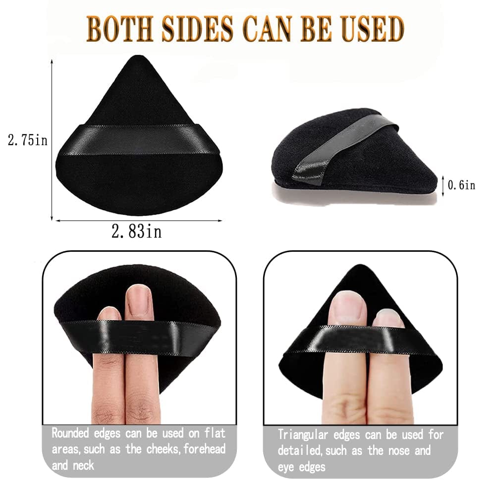 12 Pieces Pure Cotton Powder Puff Face Triangle Soft Makeup Puff for Loose Powder Body Cosmetic Foundation Sponge Mineral Powder Wet Dry Makeup Tool with Strap-Black/White Health & Beauty > Personal Care > Cosmetics > Cosmetic Tools > Makeup Tools TULOBI