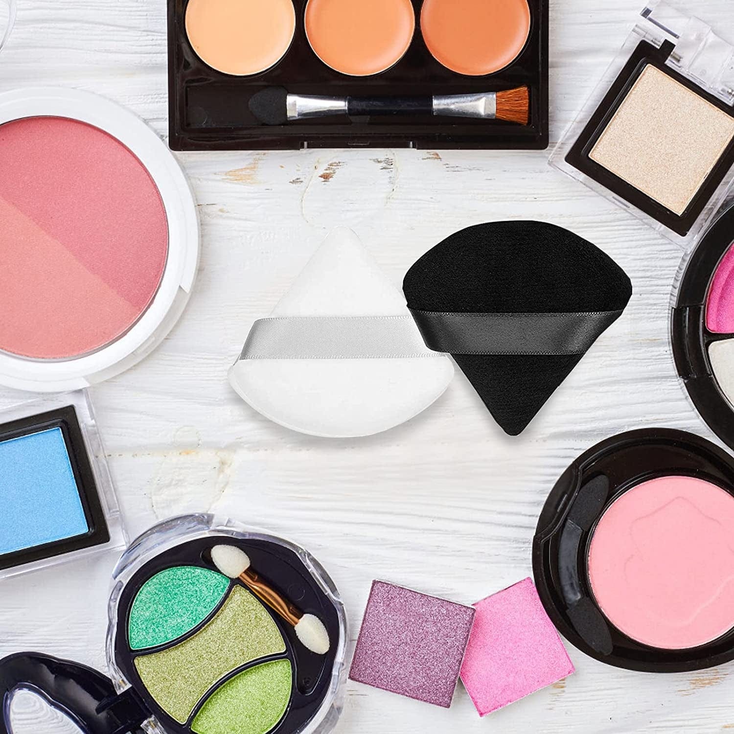 12 Pieces Pure Cotton Powder Puff Face Triangle Soft Makeup Puff for Loose Powder Body Cosmetic Foundation Sponge Mineral Powder Wet Dry Makeup Tool with Strap-Black/White Health & Beauty > Personal Care > Cosmetics > Cosmetic Tools > Makeup Tools TULOBI