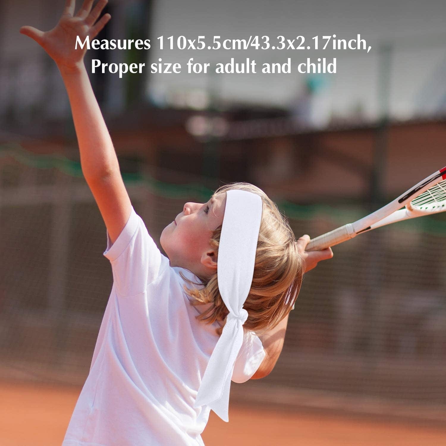 12 Pieces Tennis Tie Headband Hair Band Unisex Dry Head Tie Sport Tie Back Headband for Basketball, Running, Tennis, Karate, Athletics Apparel & Accessories > Clothing Accessories > Bandanas & Headties WILLBOND