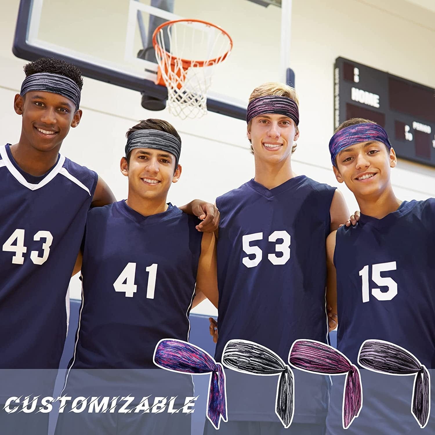 12 Pieces Tie Back Headbands Tie Dye Athletic Sports Head Band Adjustable Non Slip Tie Bandana Headband Running Tie Headband Sports Fan Headbands Sweat Wicking Hair Wrap for Men Women Yoga Workout Apparel & Accessories > Clothing Accessories > Bandanas & Headties Geyoga