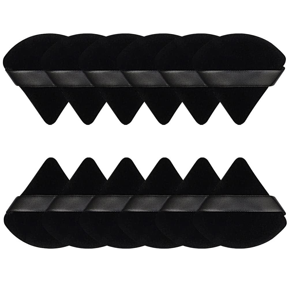 12 Pieces Triangle Powder Puff Soft Velour Puff Makeup Powder Puffs for Face Powder Loose Powder Cosmetic Foundation Beauty Blender Sponge Makeup Tools (Black) Health & Beauty > Personal Care > Cosmetics > Cosmetic Tools > Makeup Tools Pimoys Black